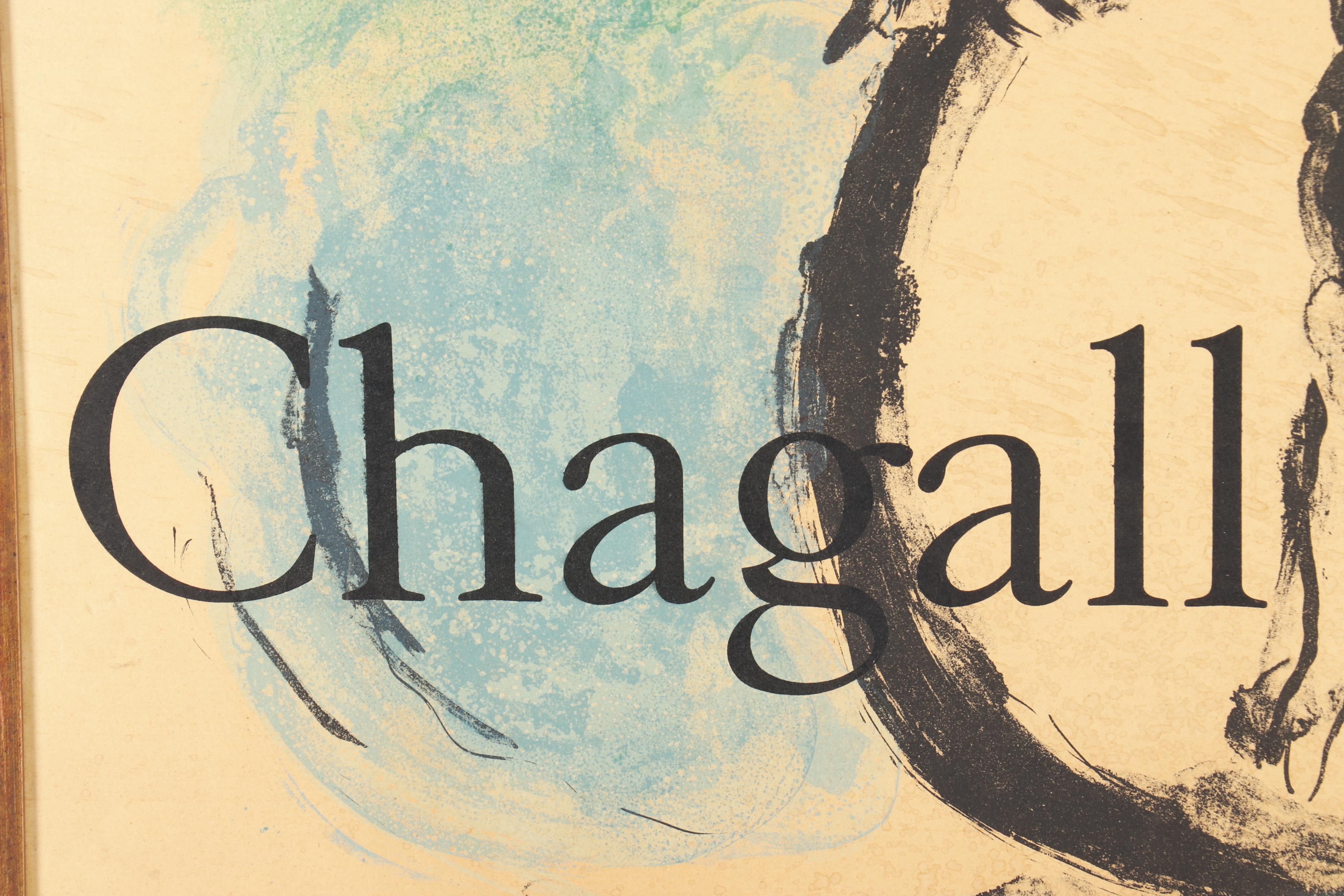 Marc Chagall Lithograph Poster for Galerie Maeght "L'Oiseau Vert"