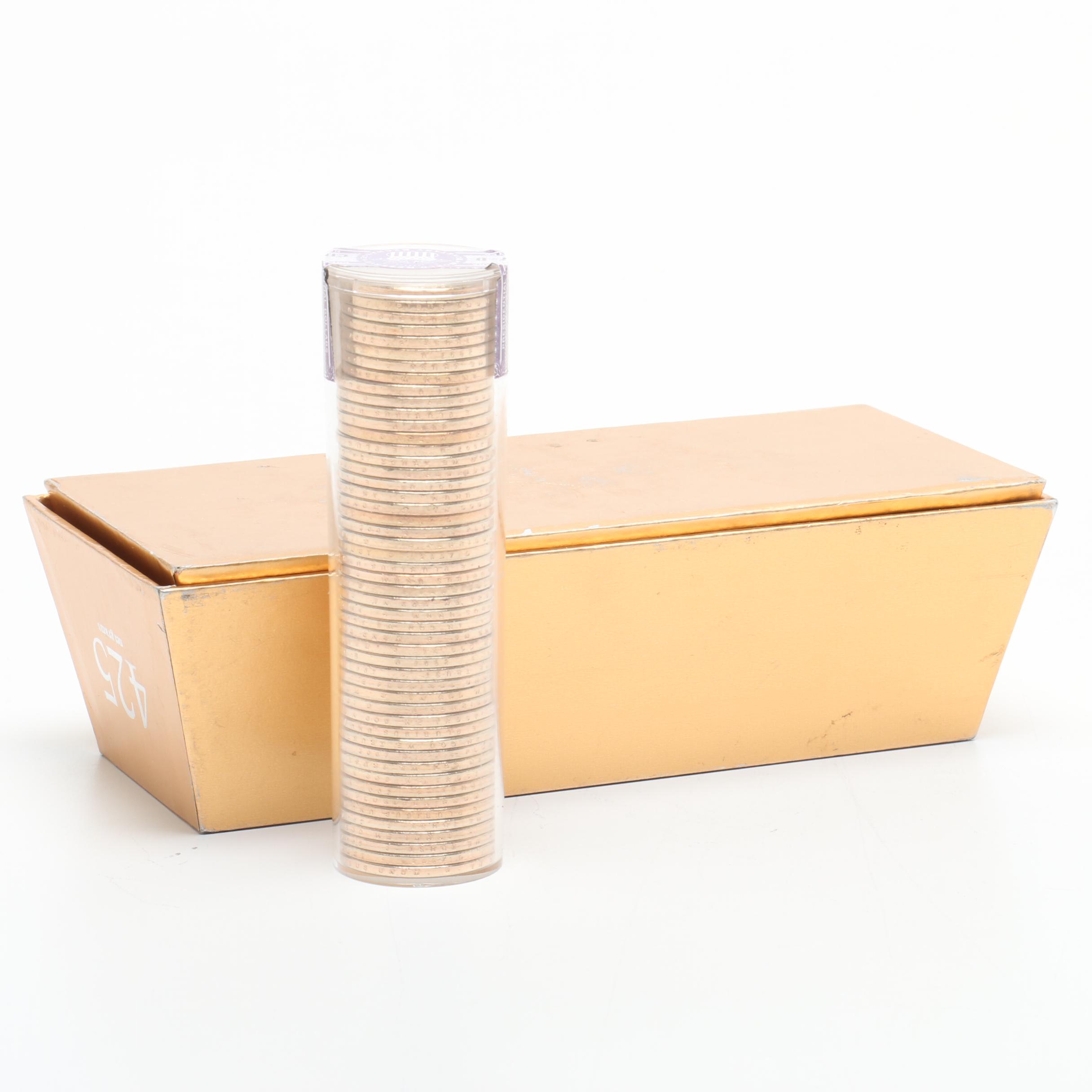 Ballistic Roll of Uncirculated George  Presidential One Dollar Coins