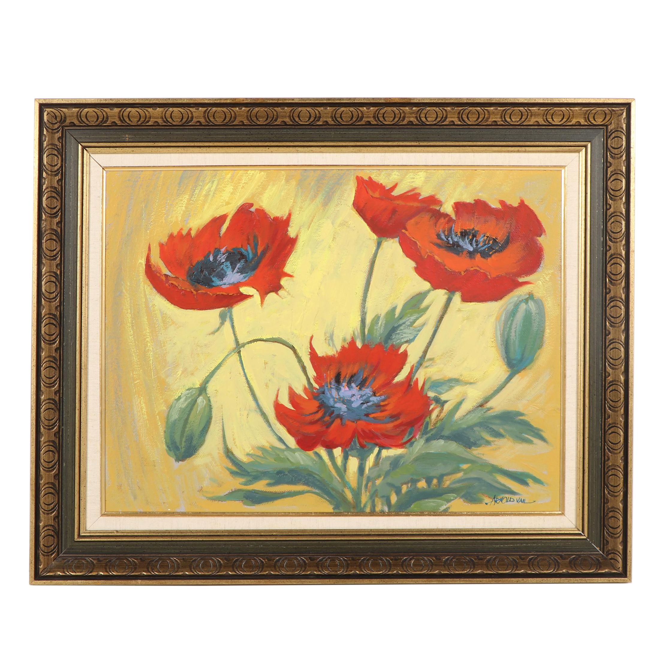 Arnold Vail Oil Painting of Poppies