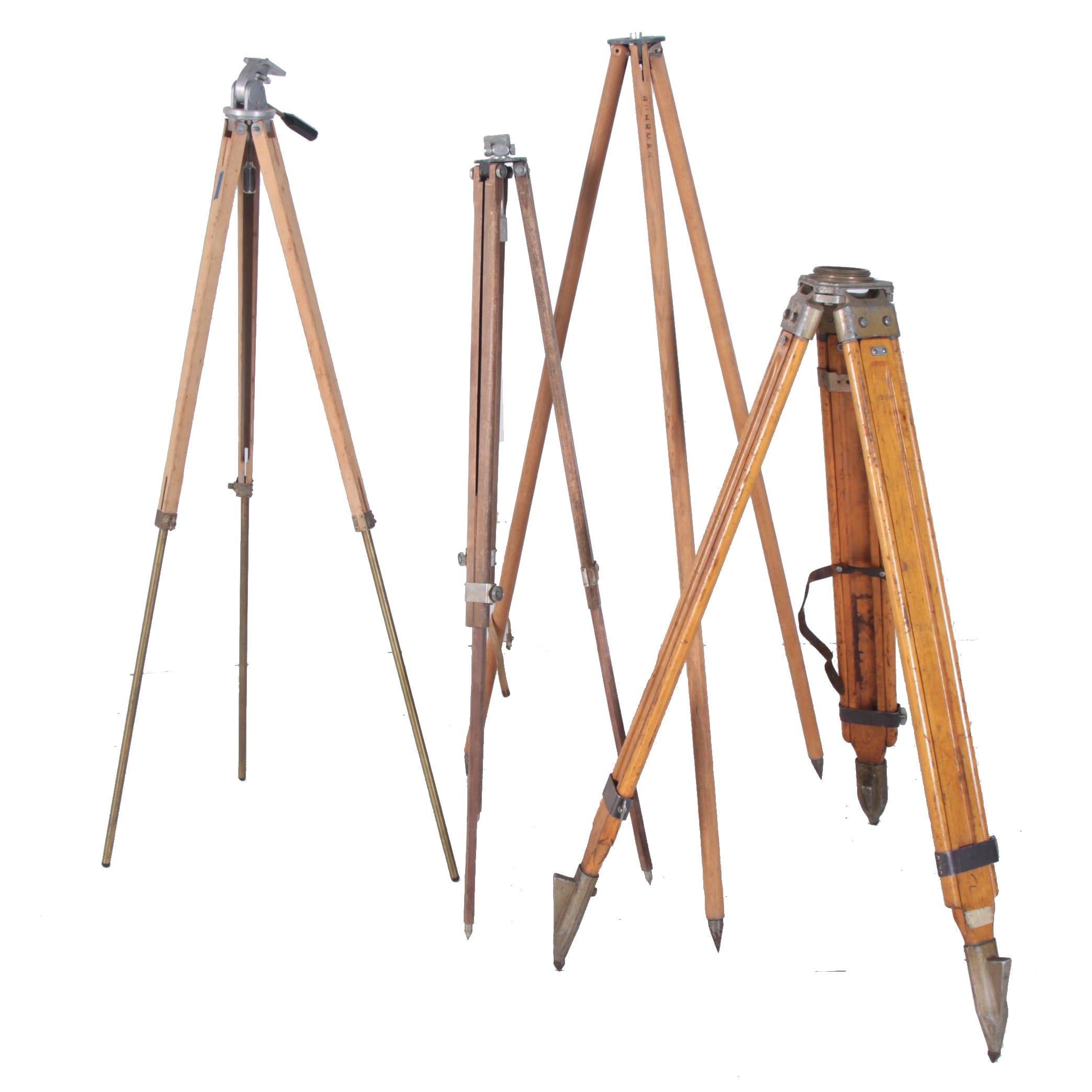 Accura "Quick" and Other Large Wood and Metal Tripods, Early 20th Century
