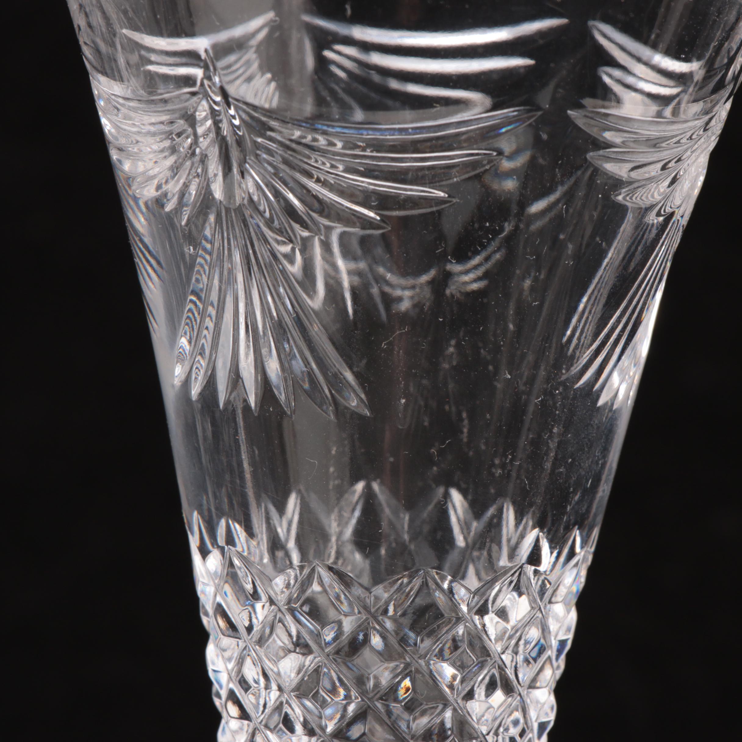 Waterford Crystal "Wedding Heirloom" and "Millenium" Fluted Champagne Glasses