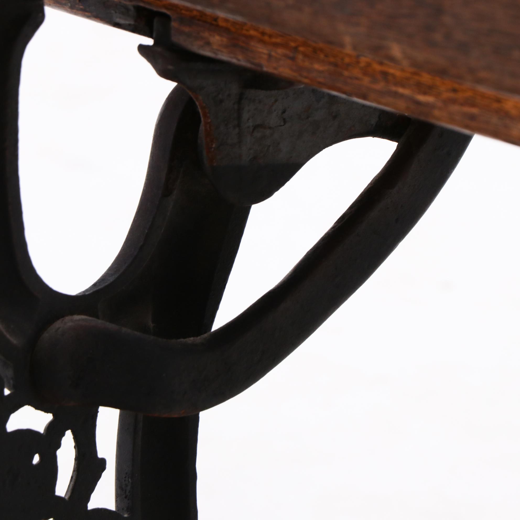 Antique Oak and Cast Iron Child's School Desk