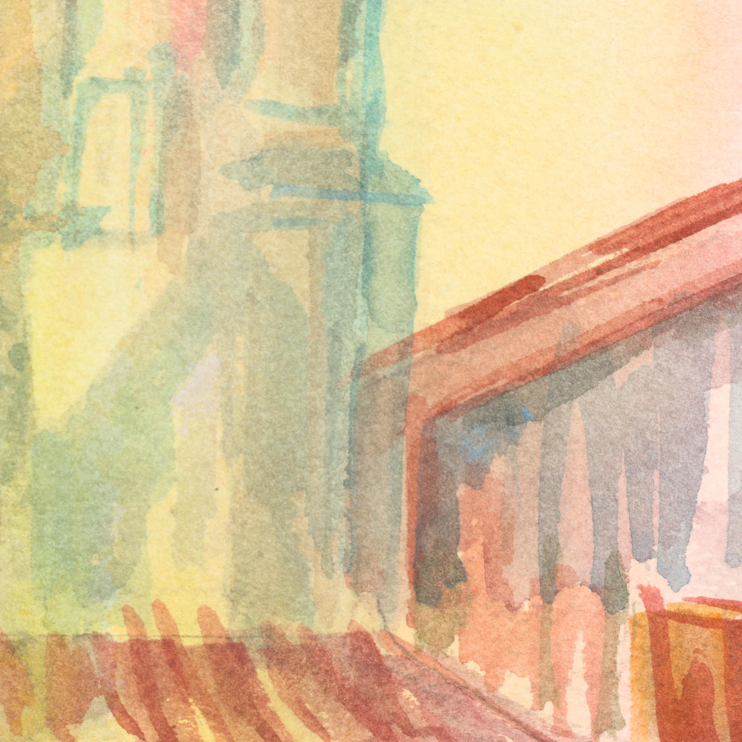 Byron Levy Watercolor Painting "Provence Rooftops"