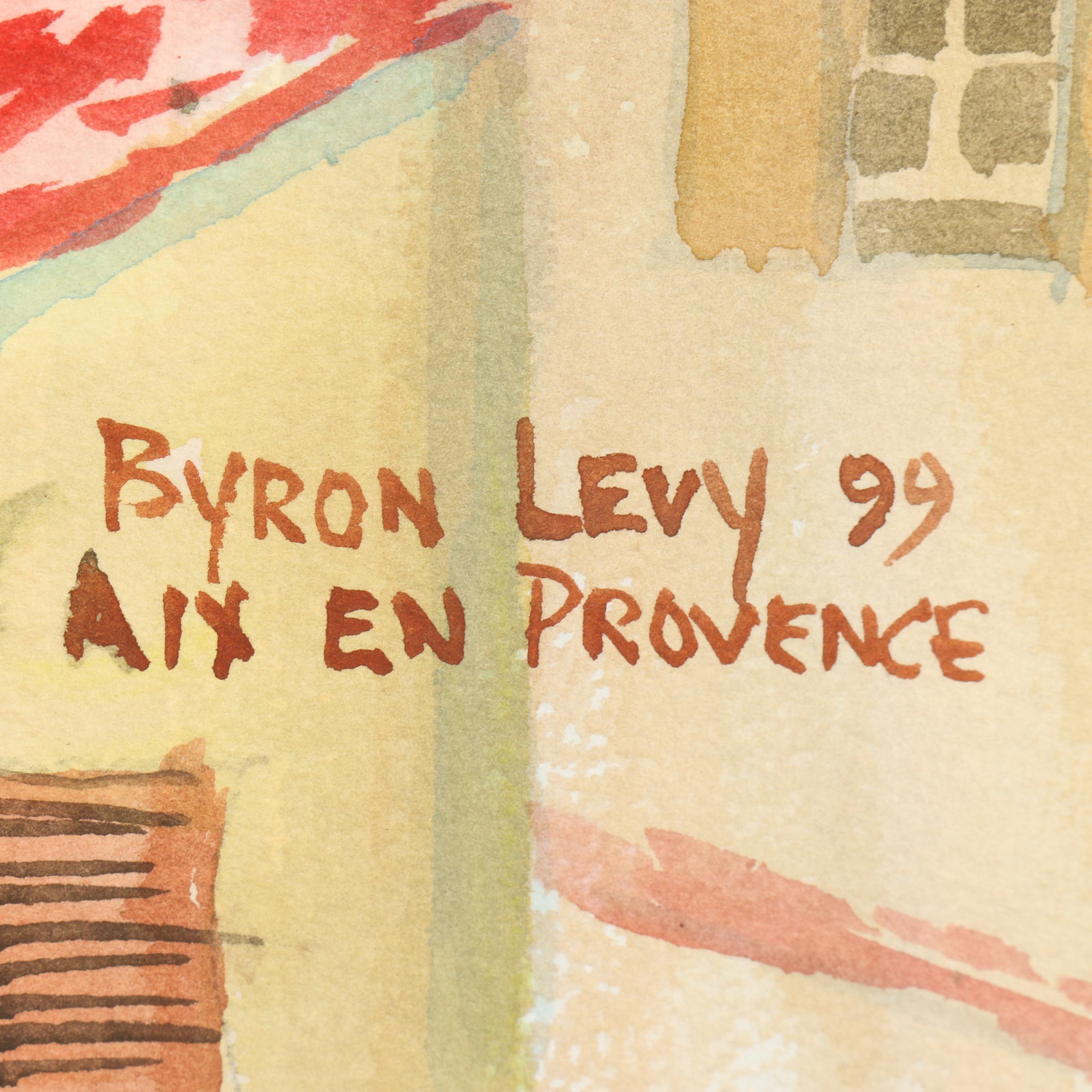 Byron Levy Watercolor Painting "Provence Rooftops"
