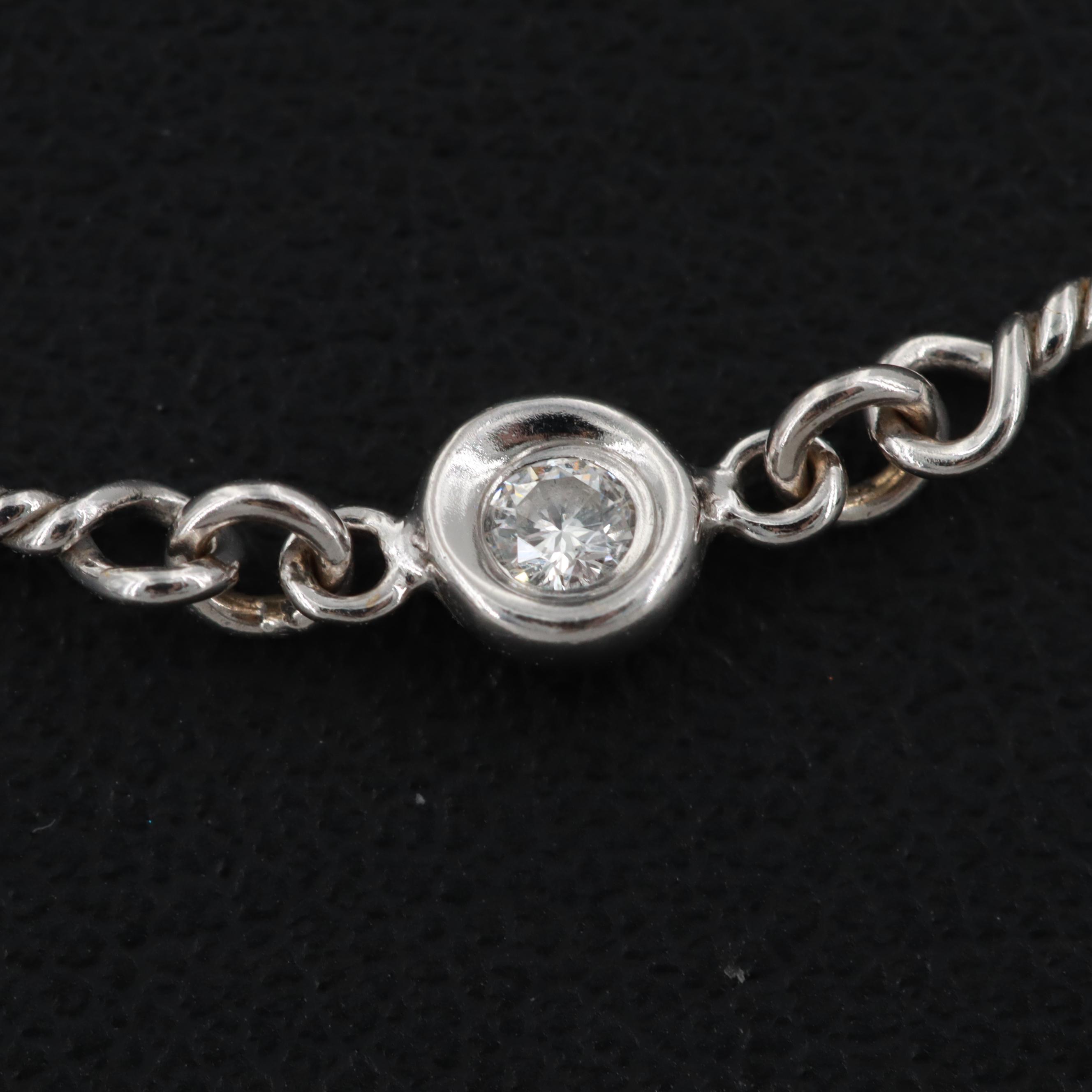 Roberto Coin 18K White Gold Diamond Dog Bone Chain Necklace