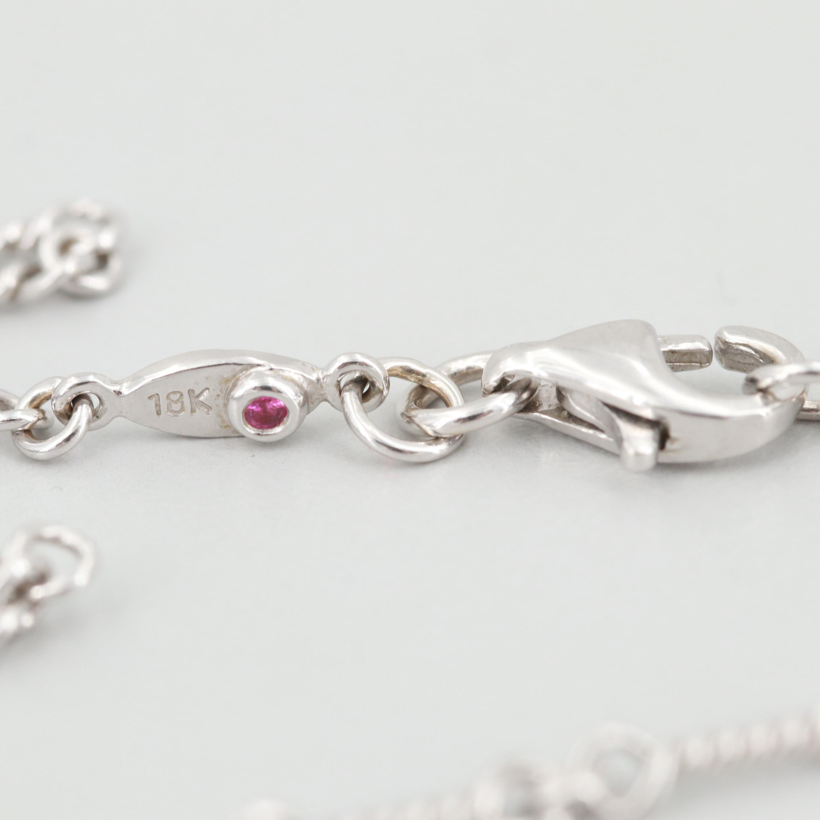 Roberto Coin 18K White Gold Diamond Dog Bone Chain Necklace