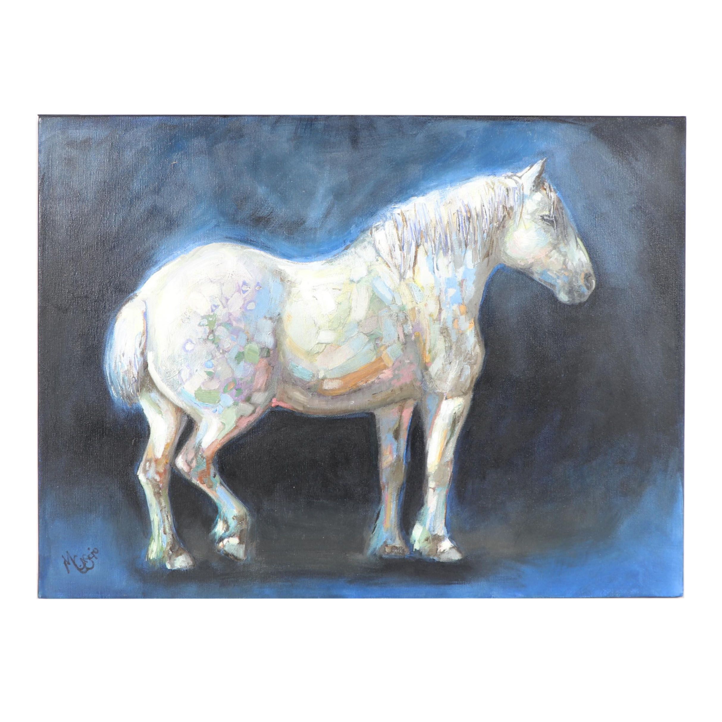 Monica Cascio Oil Painting "Midnight Percheron"