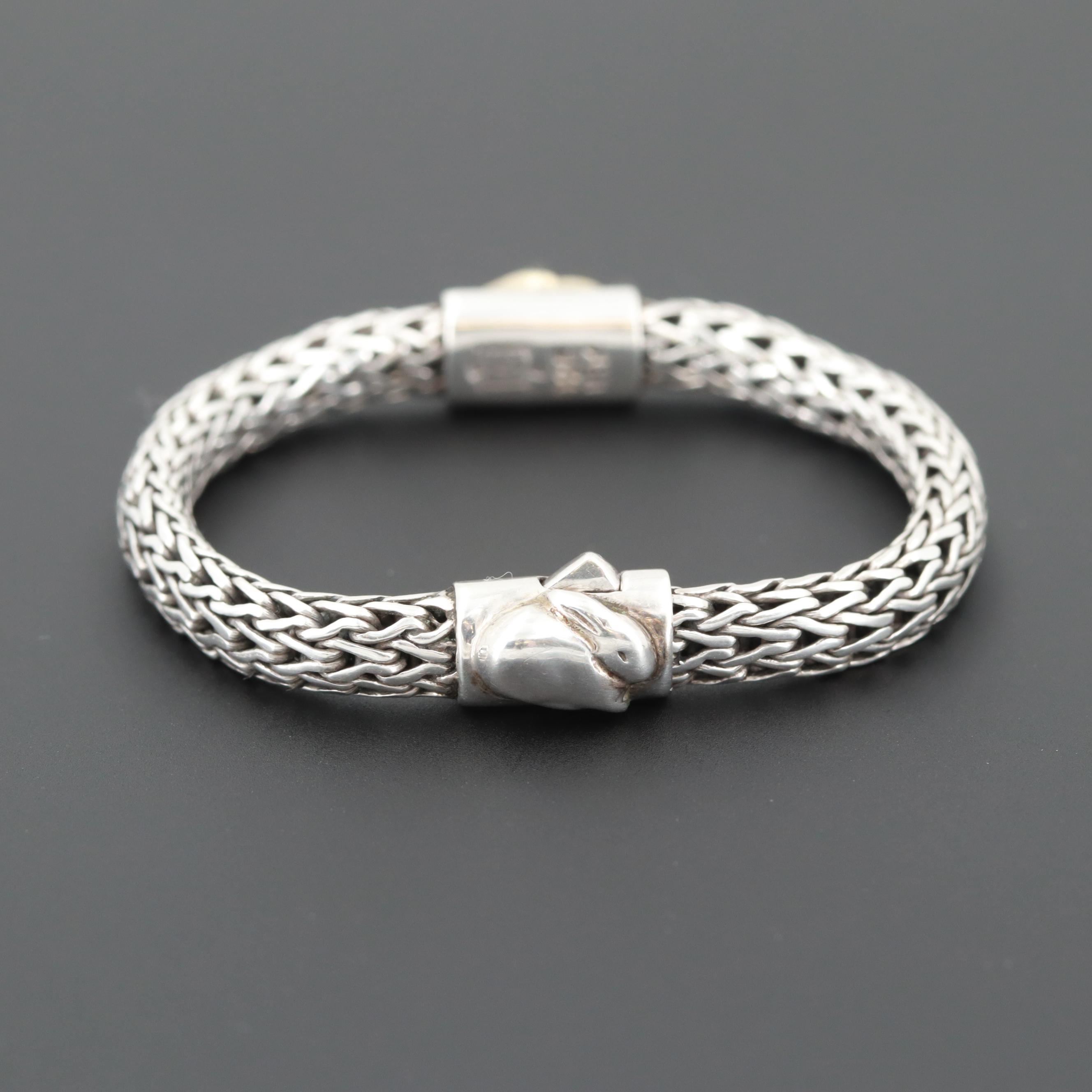 John Hardy "Baby Bunny" Sterling Silver and 18K Gold Bracelet