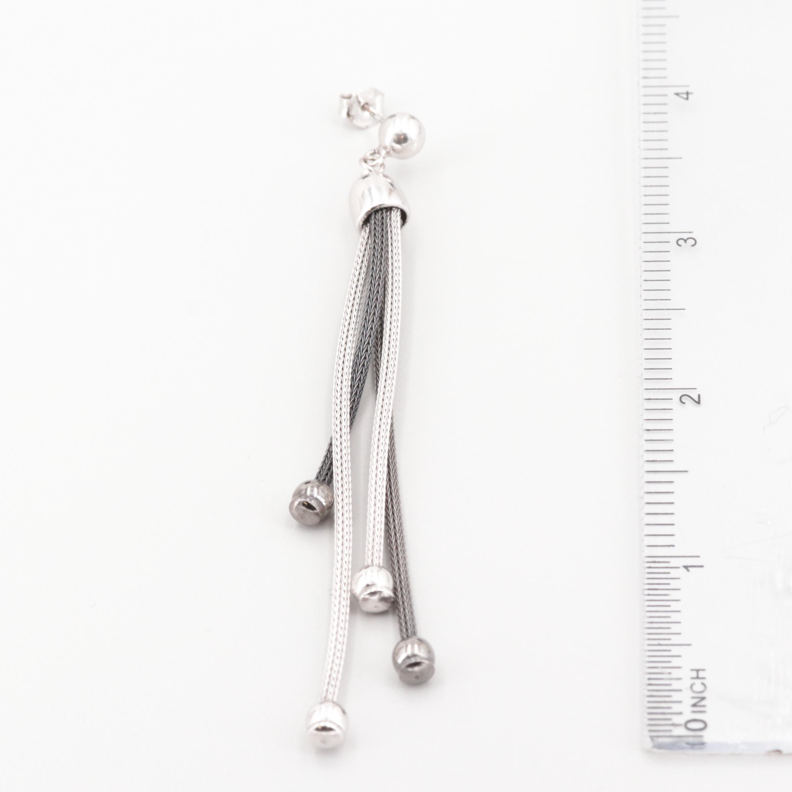 Sterling Silver Two Toned Woven Mesh Chain Jewelry Set