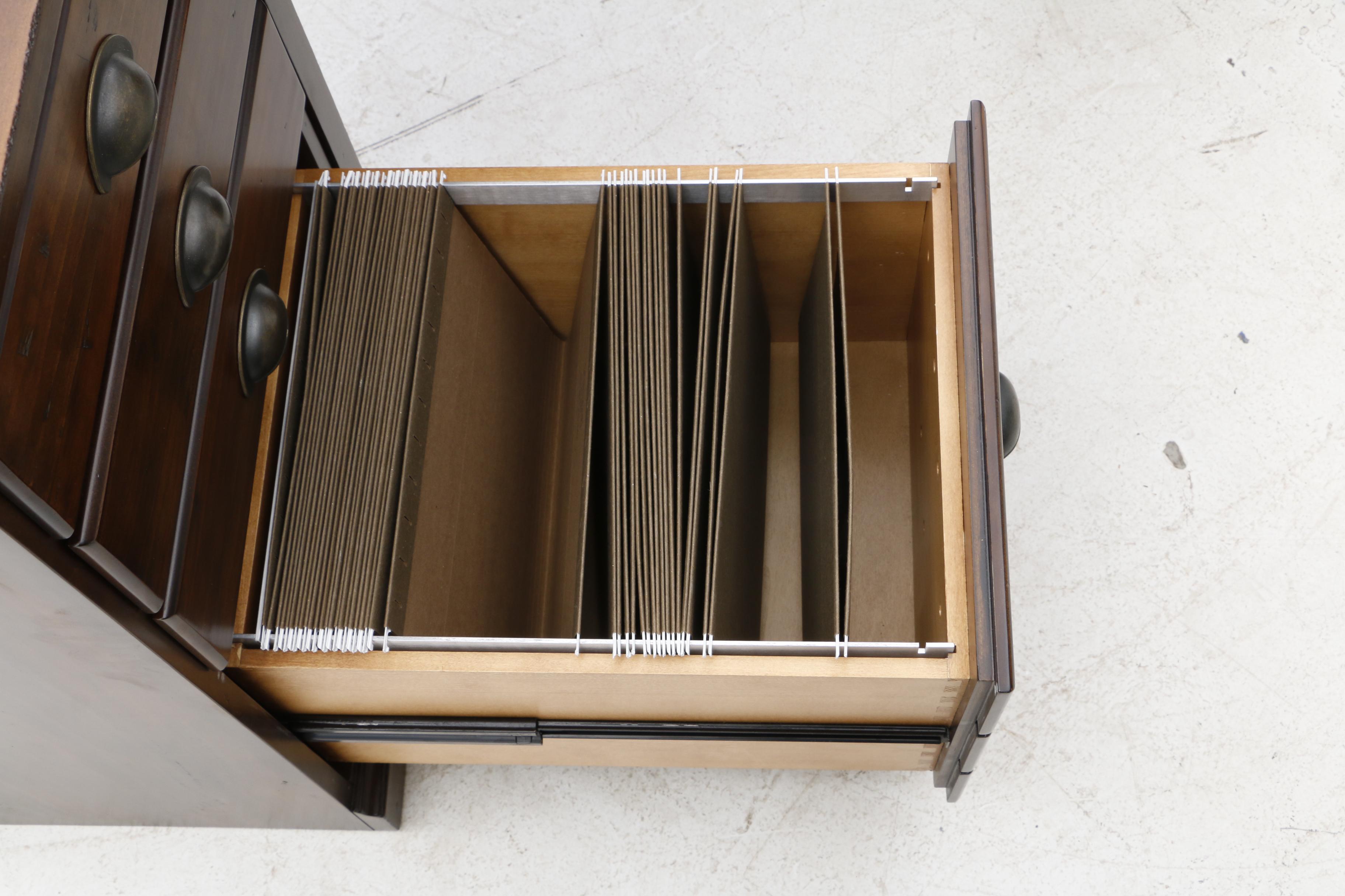 Pine Corner Desk with Riser Shelf and File Cabinets by Pottery Barn