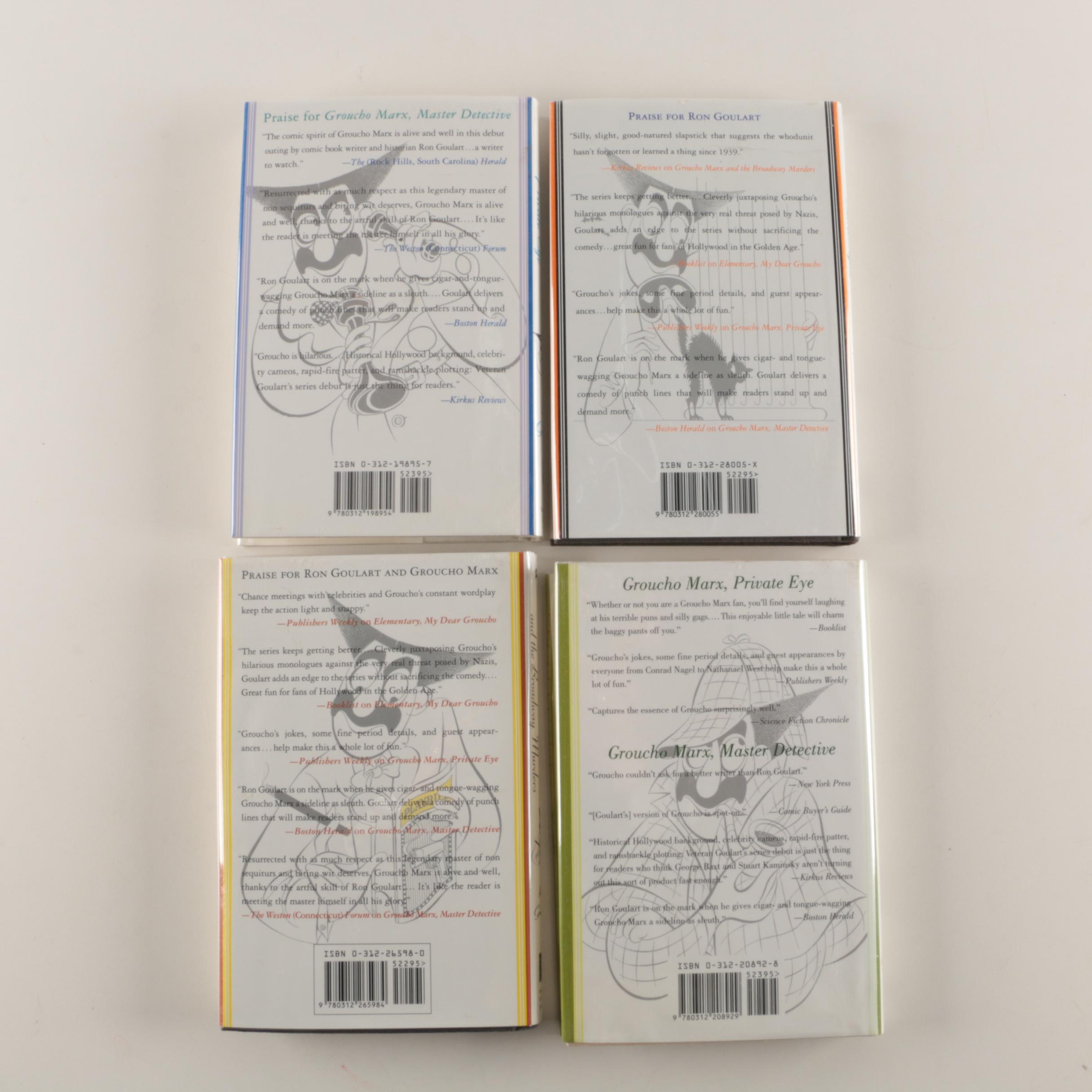 Ron Goulart Signed with Sketch First Edition "Groucho Marx" Crime Novels