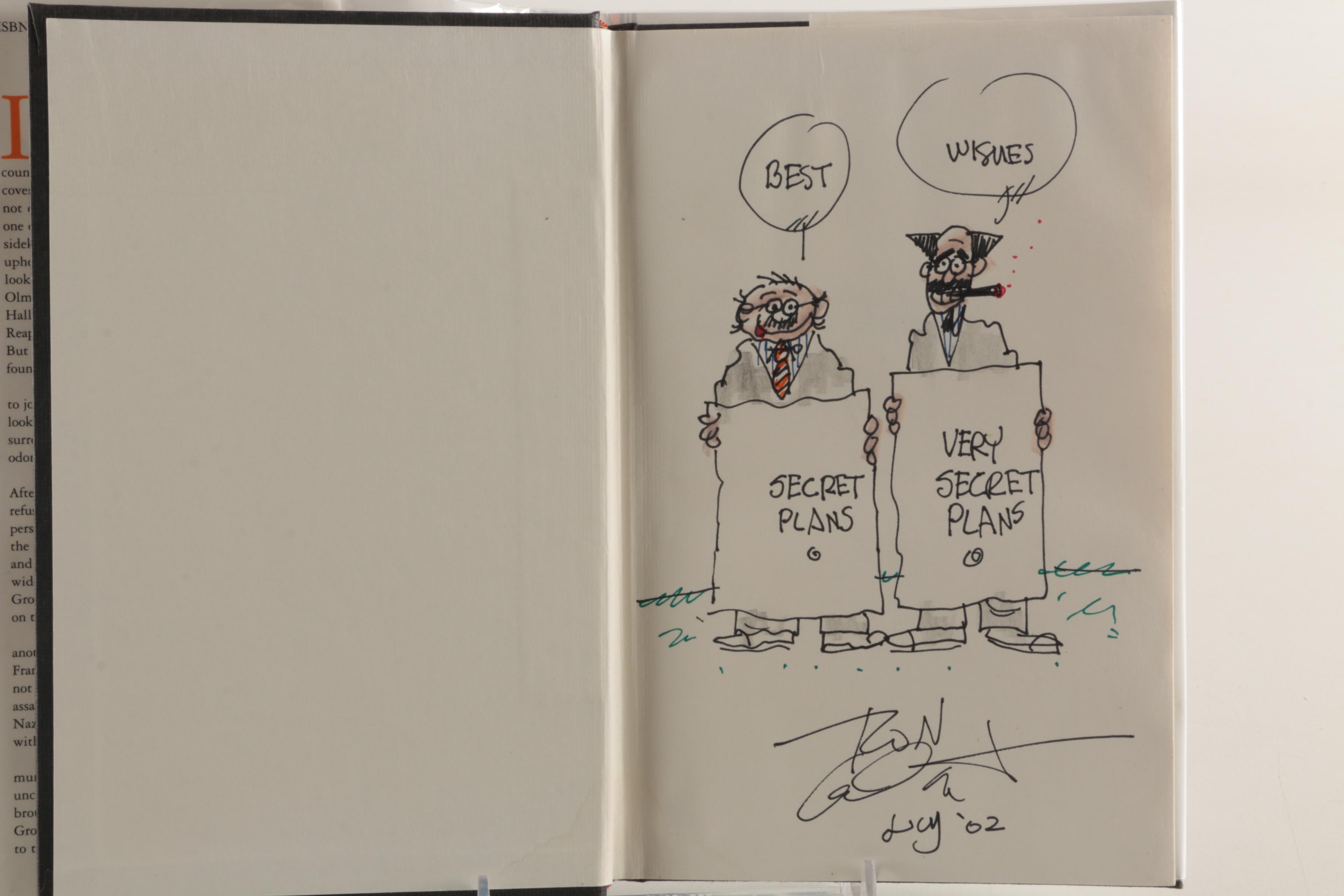 Ron Goulart Signed with Sketch First Edition "Groucho Marx" Crime Novels