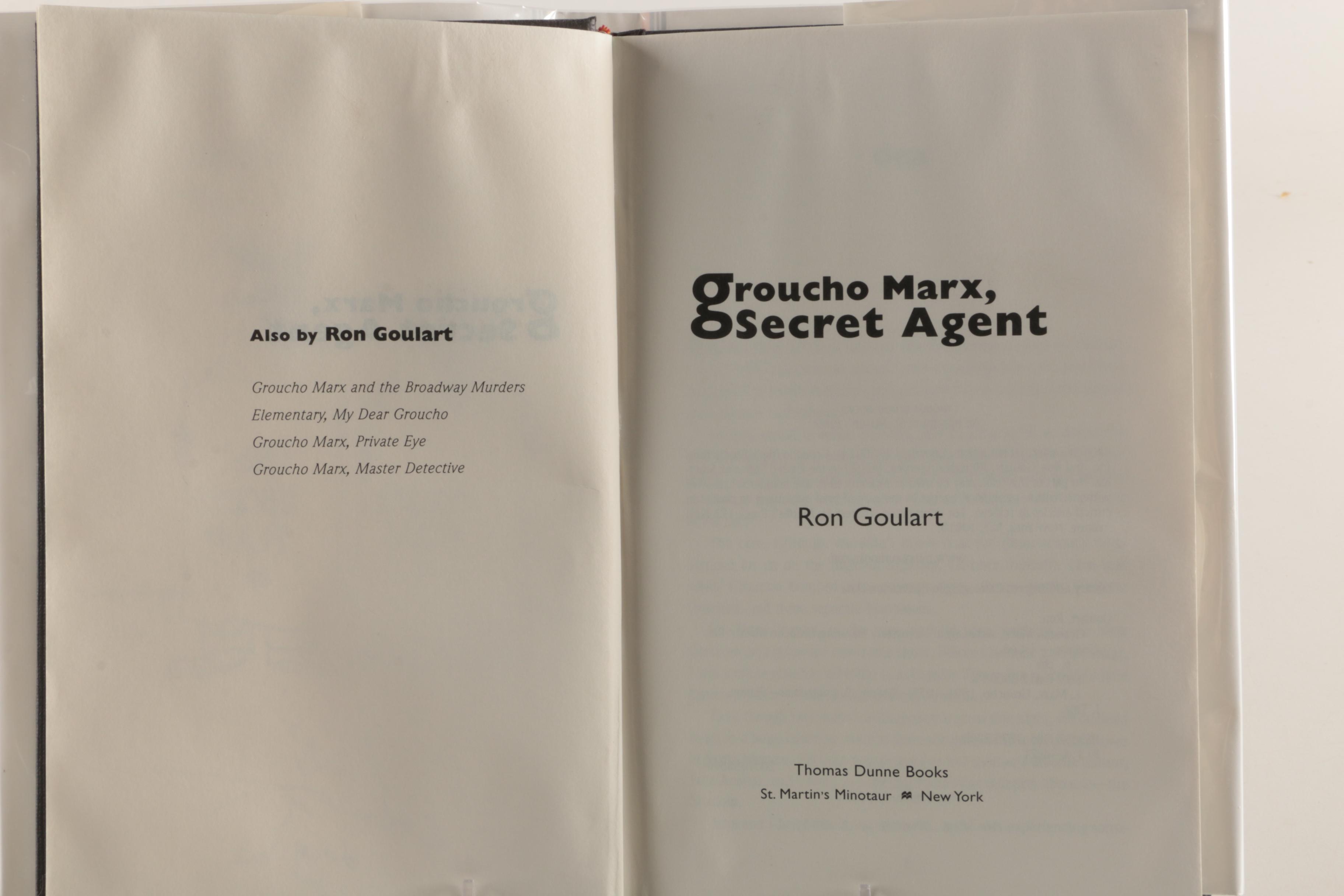 Ron Goulart Signed with Sketch First Edition "Groucho Marx" Crime Novels