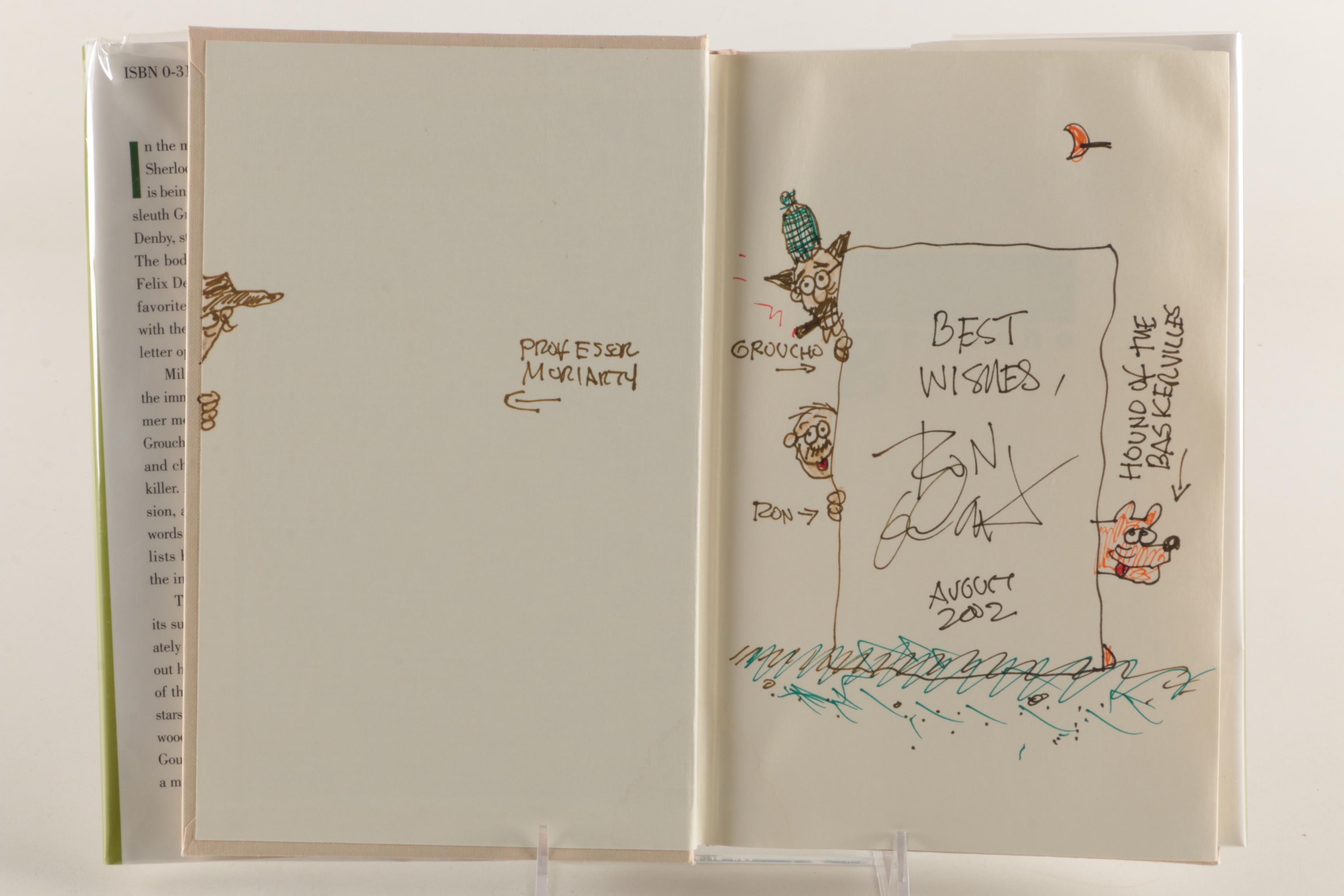 Ron Goulart Signed with Sketch First Edition "Groucho Marx" Crime Novels