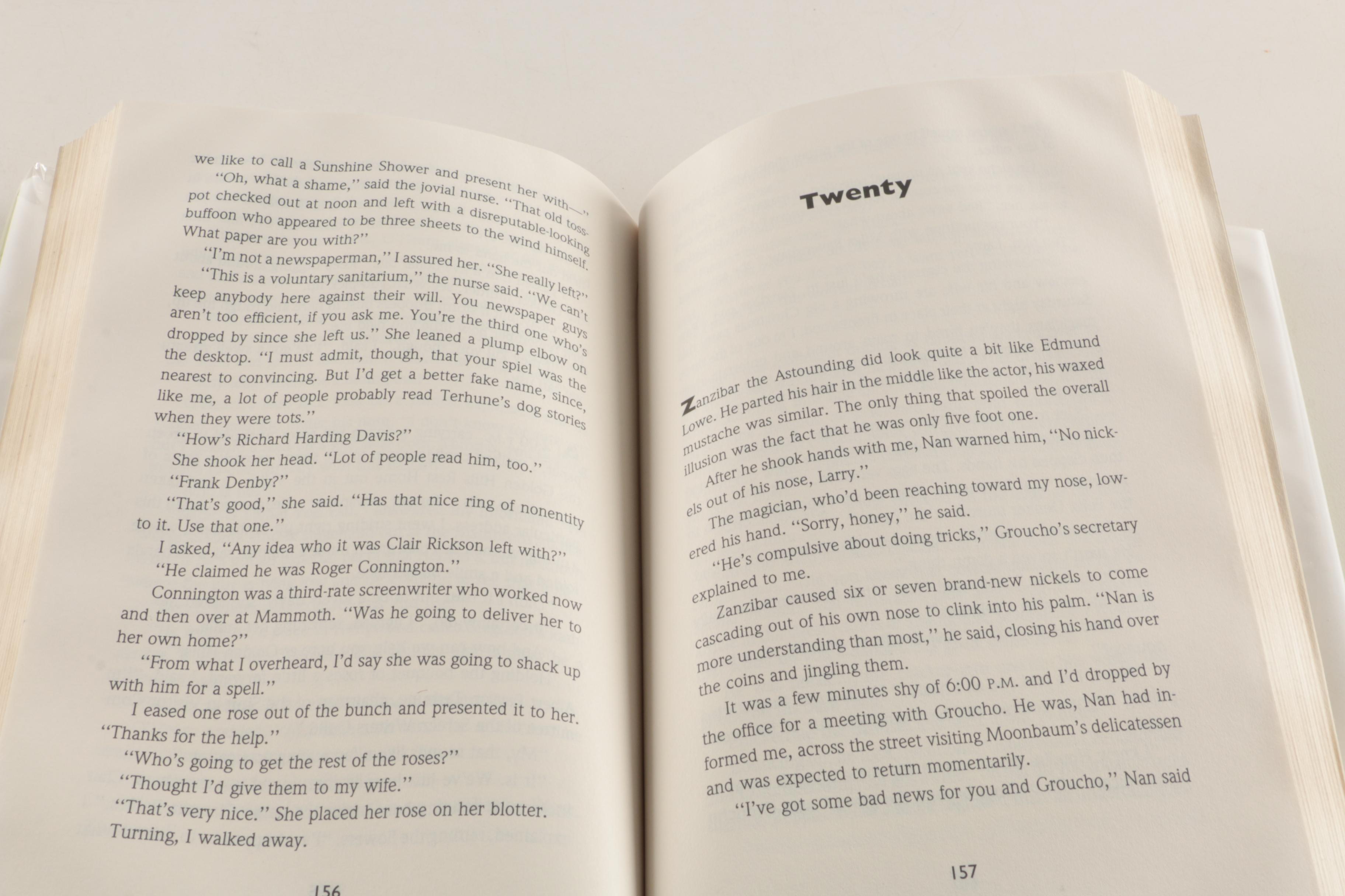 Ron Goulart Signed with Sketch First Edition "Groucho Marx" Crime Novels