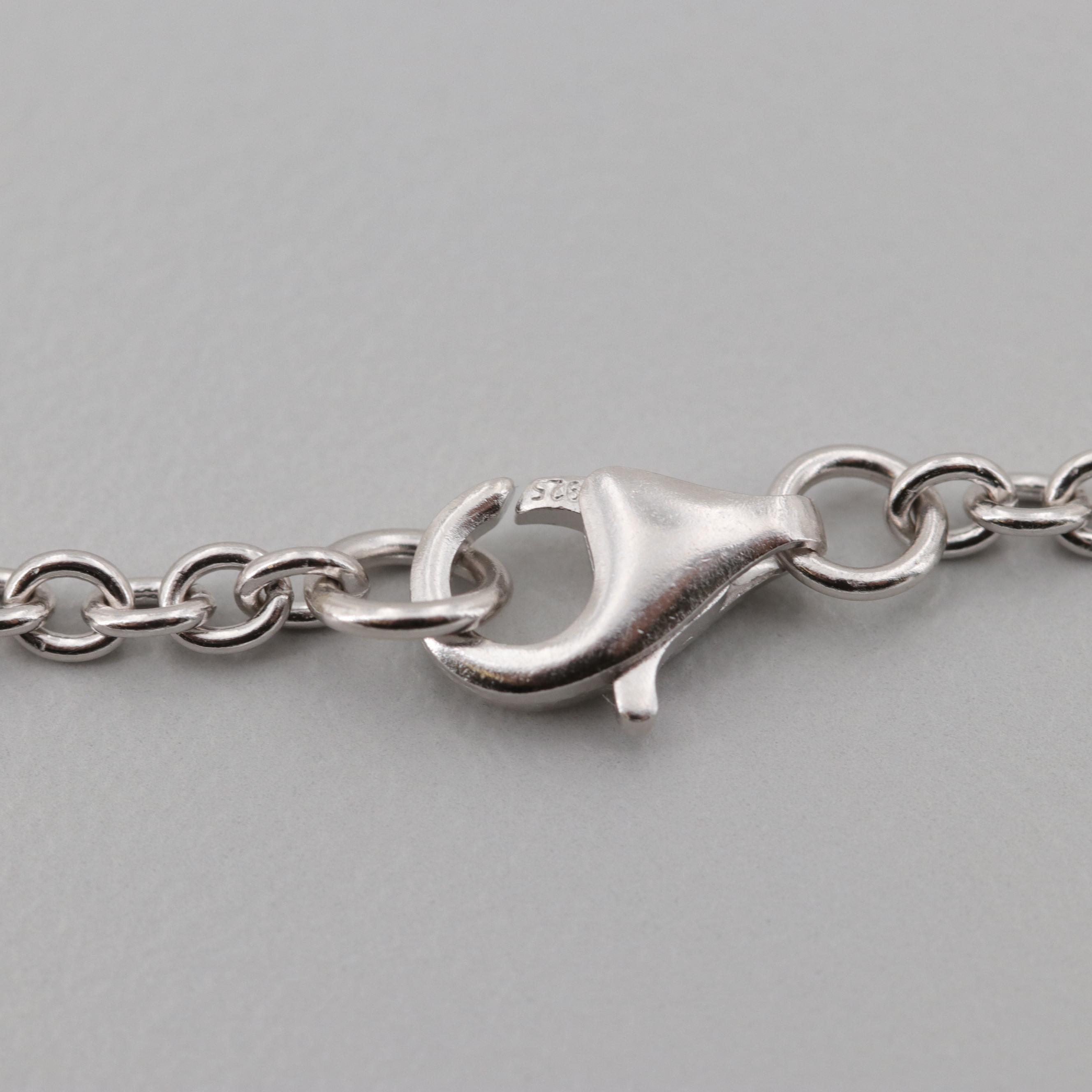 Sterling Silver Gem Pendant Enhancer Necklace