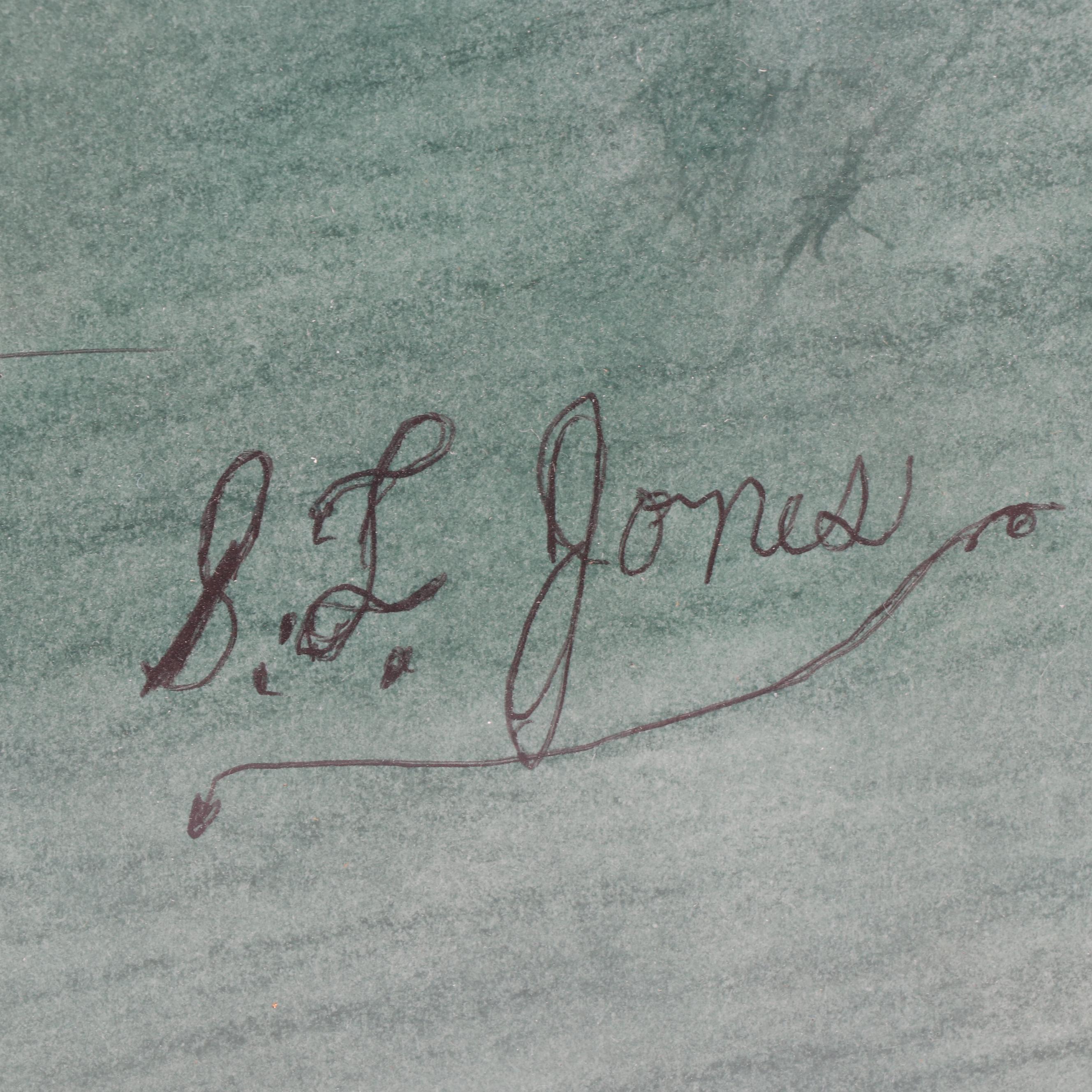 Shields Landon Jones Pen and Pastel Drawing