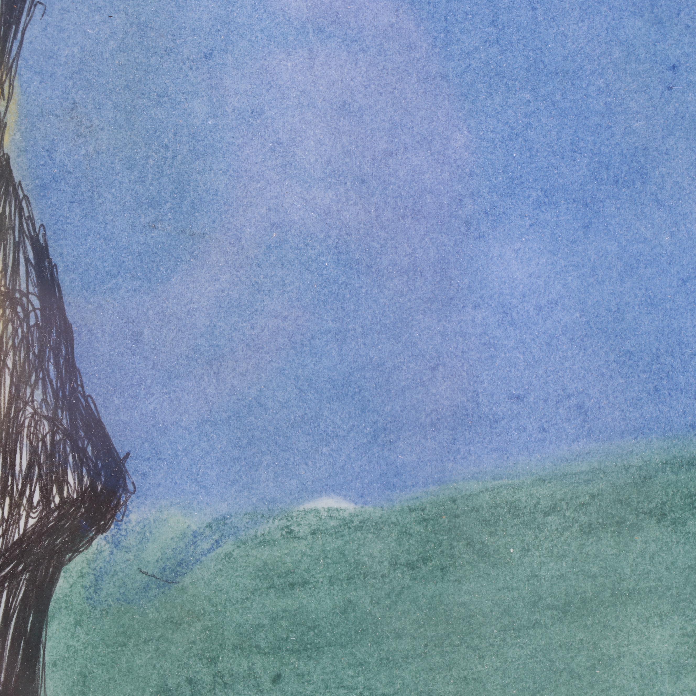 Shields Landon Jones Pen and Pastel Drawing