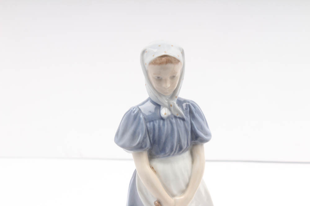 Royal Copenhagen Porcelain Figurines "Girl with Goose" and "Girl with Goats"