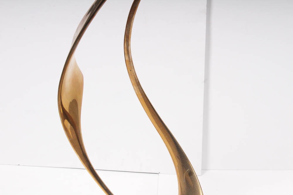 Lou Pearson and Robbie Robins Modernist Brass on Marble Sculpture, Circa 1990s