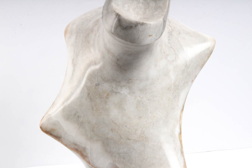 Michael Dayon Alabaster on Marble Sculpture, 1977