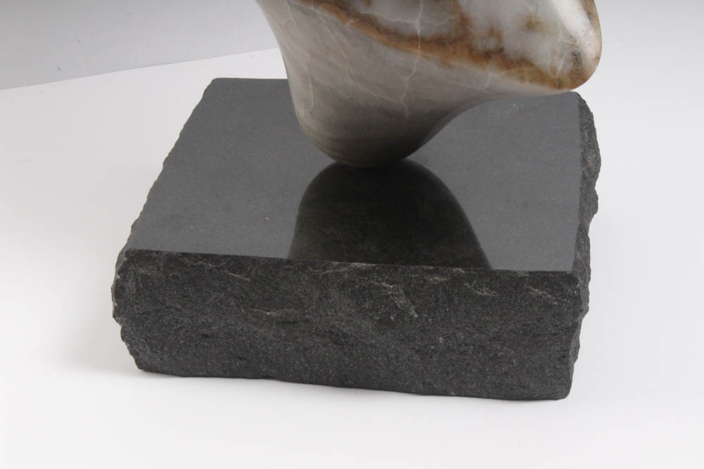 Michael Dayon Alabaster on Marble Sculpture, 1977