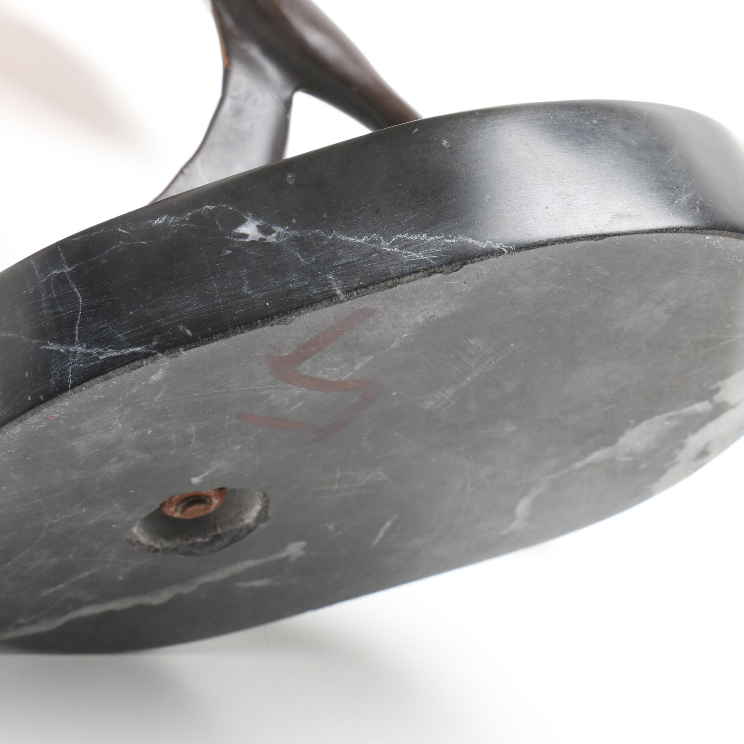 Adolf Art Nouveau Stained Glass Fairy Lamp with Bronze Finish and Marble Base