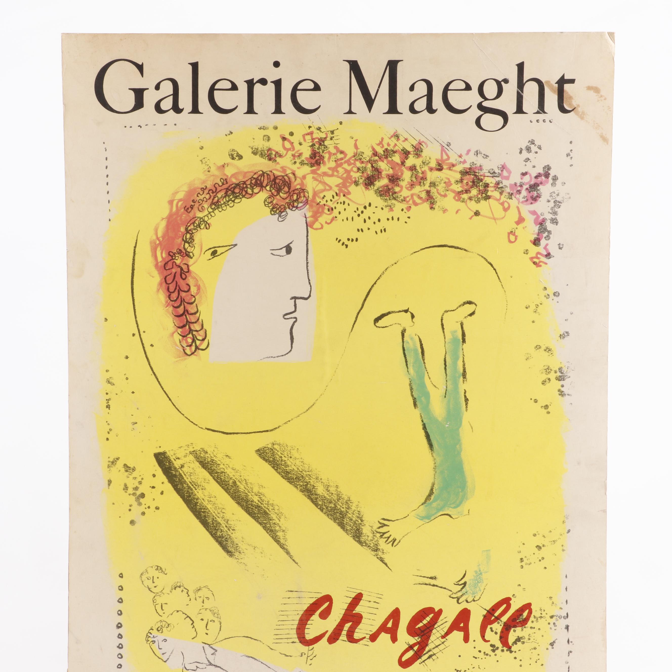 Marc Chagall 1969 Lithograph Exhibition Poster for Galerie Maeght
