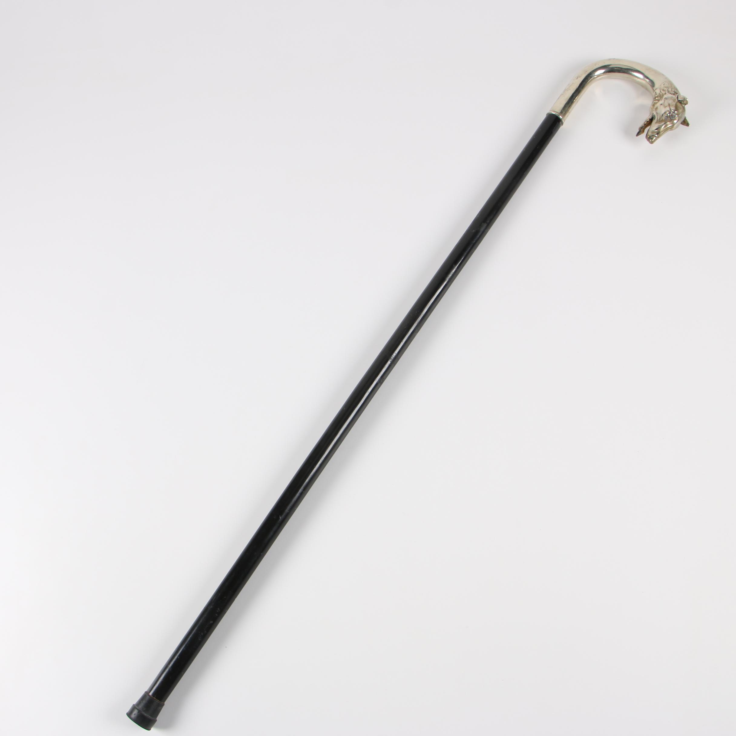 "Dark Shadows" Barnabas Collins Replica Alpacca Wolf Head and Black Maple Cane