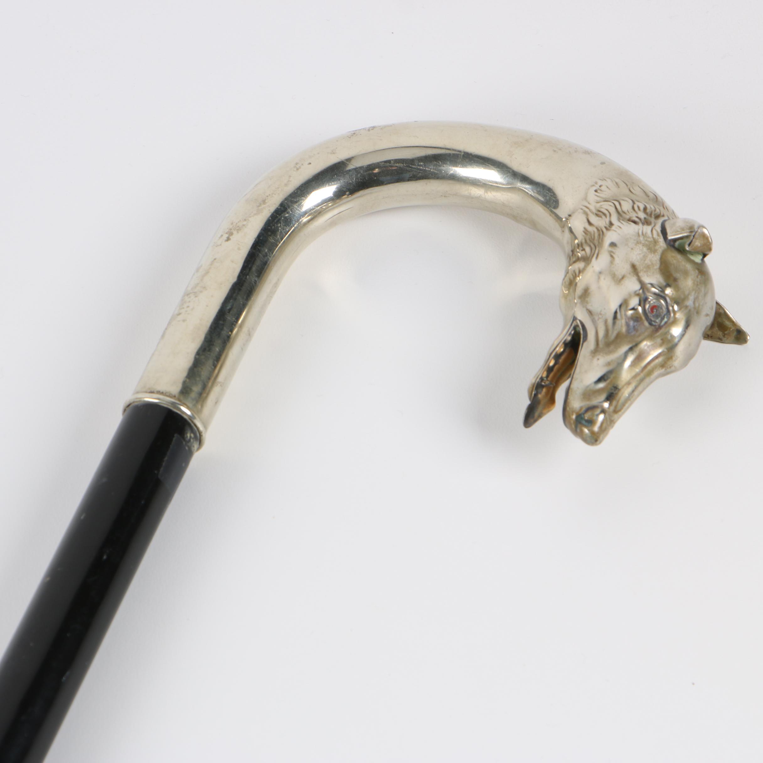 "Dark Shadows" Barnabas Collins Replica Alpacca Wolf Head and Black Maple Cane