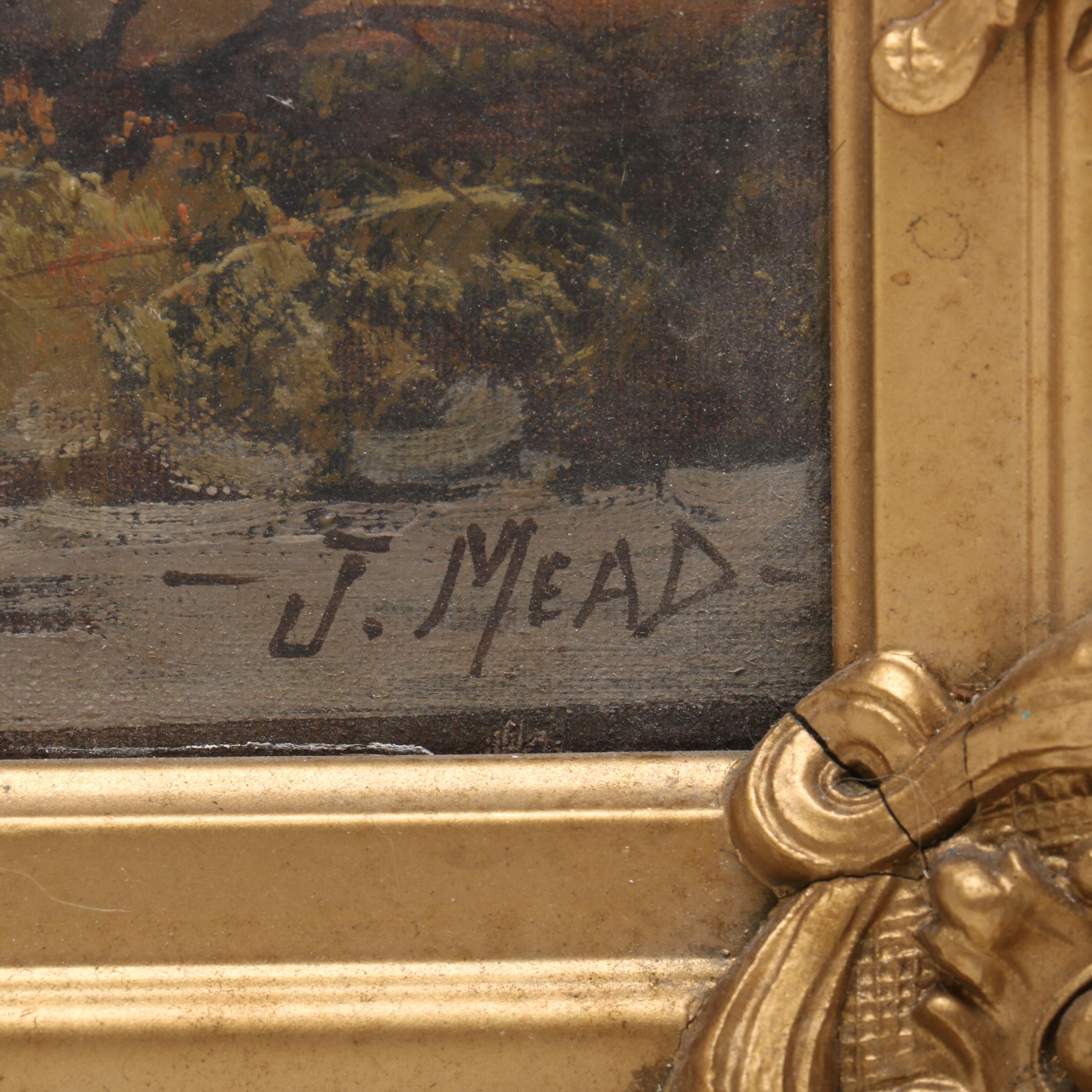 J. Mead Landscape Oil Painting