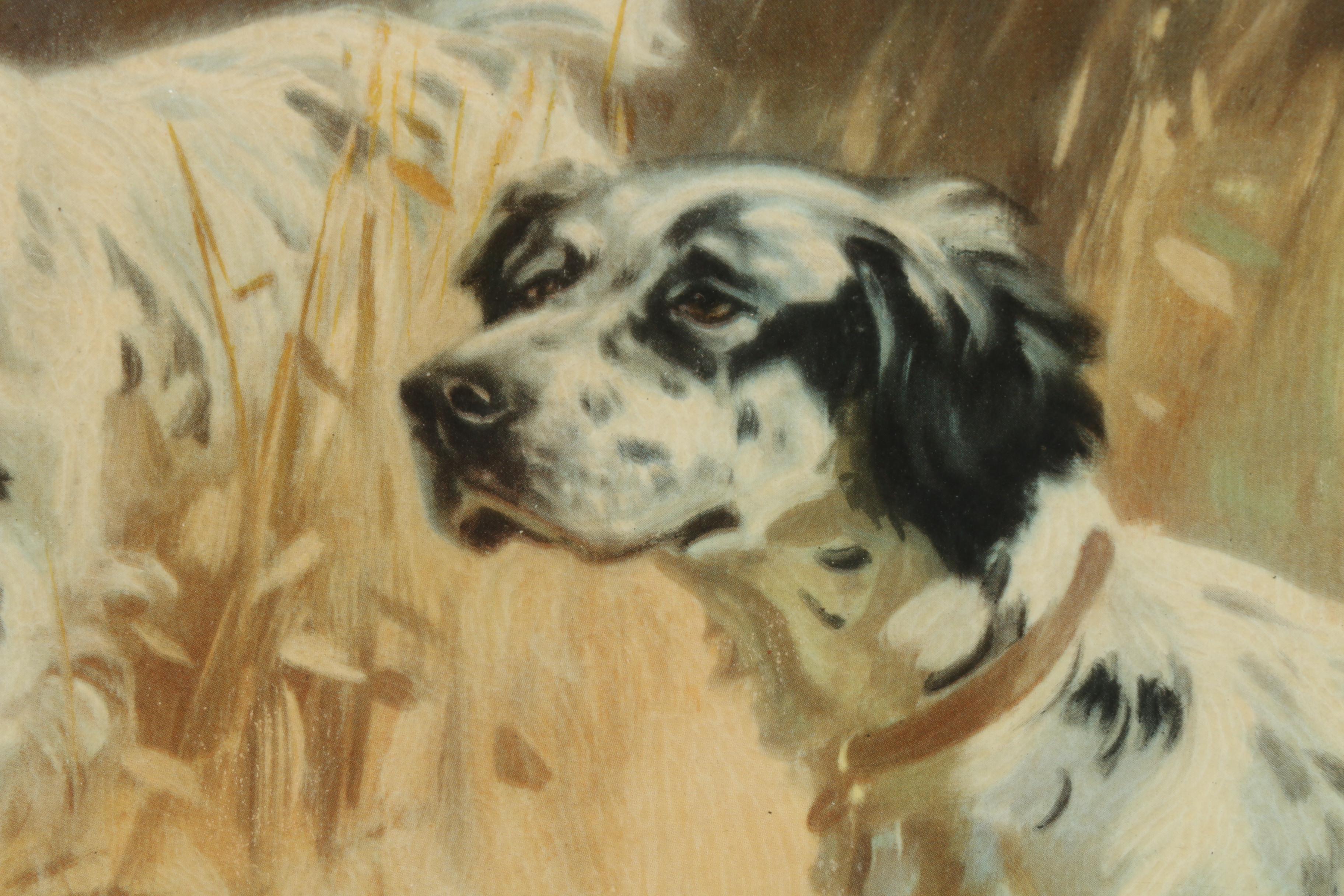 Henry Hintermeister Offset Lithograph featuring English Setter Hunting Dogs