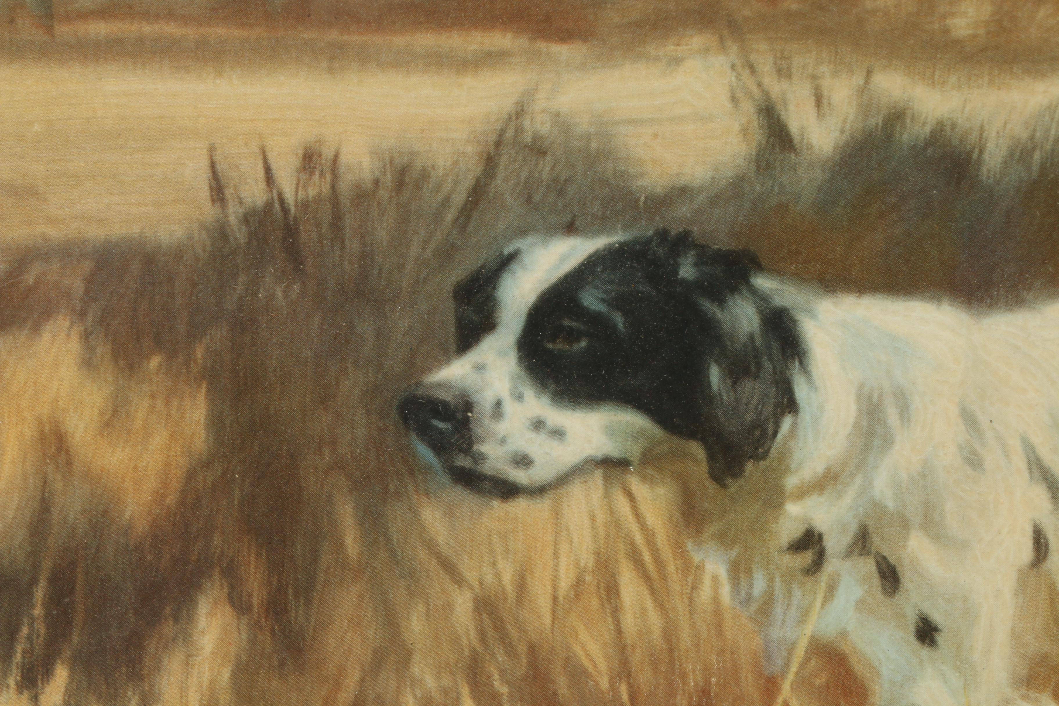 Henry Hintermeister Offset Lithograph featuring English Setter Hunting Dogs