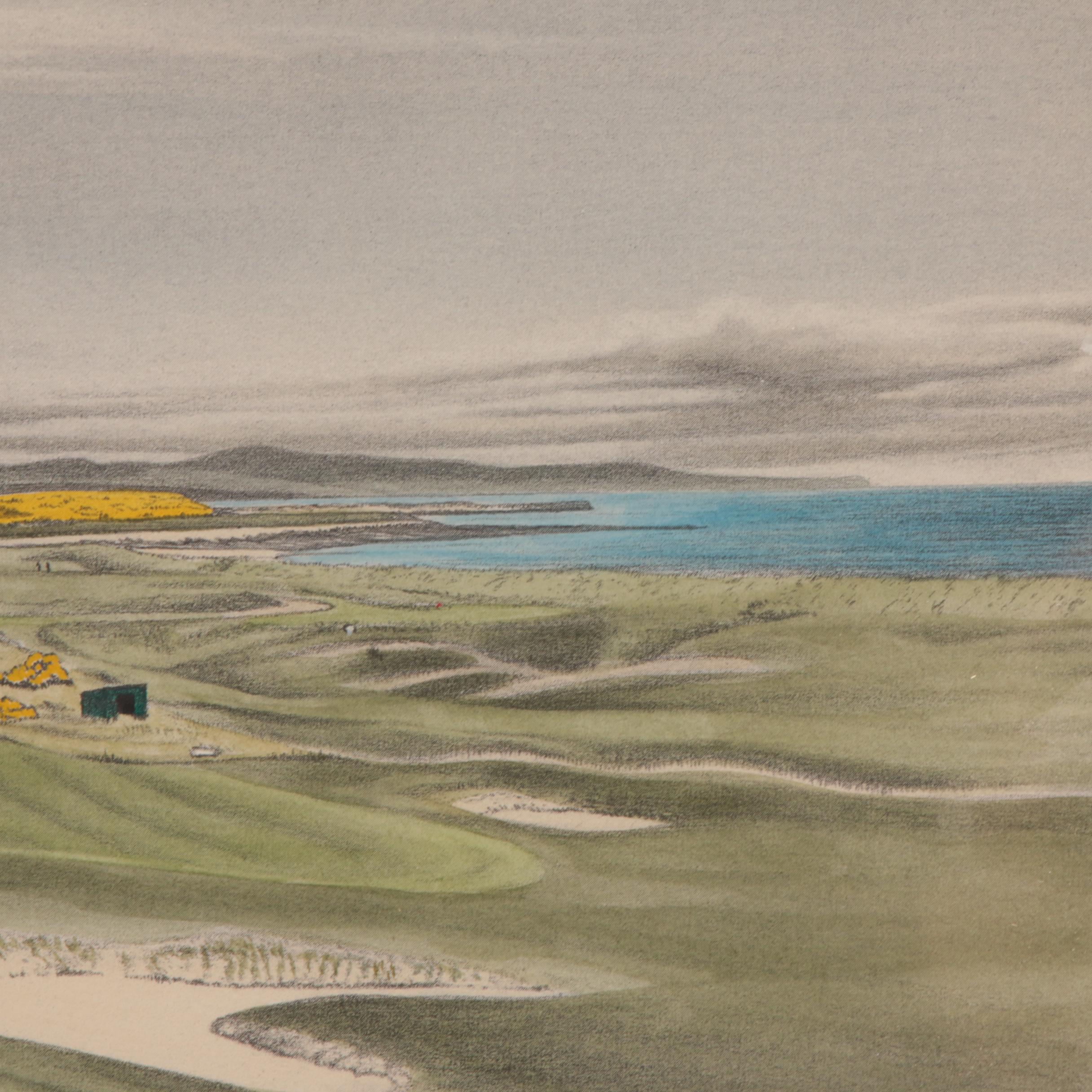 John Morland Hand-colored Halftone Print "Royal Dornoch: The 3rd Green"