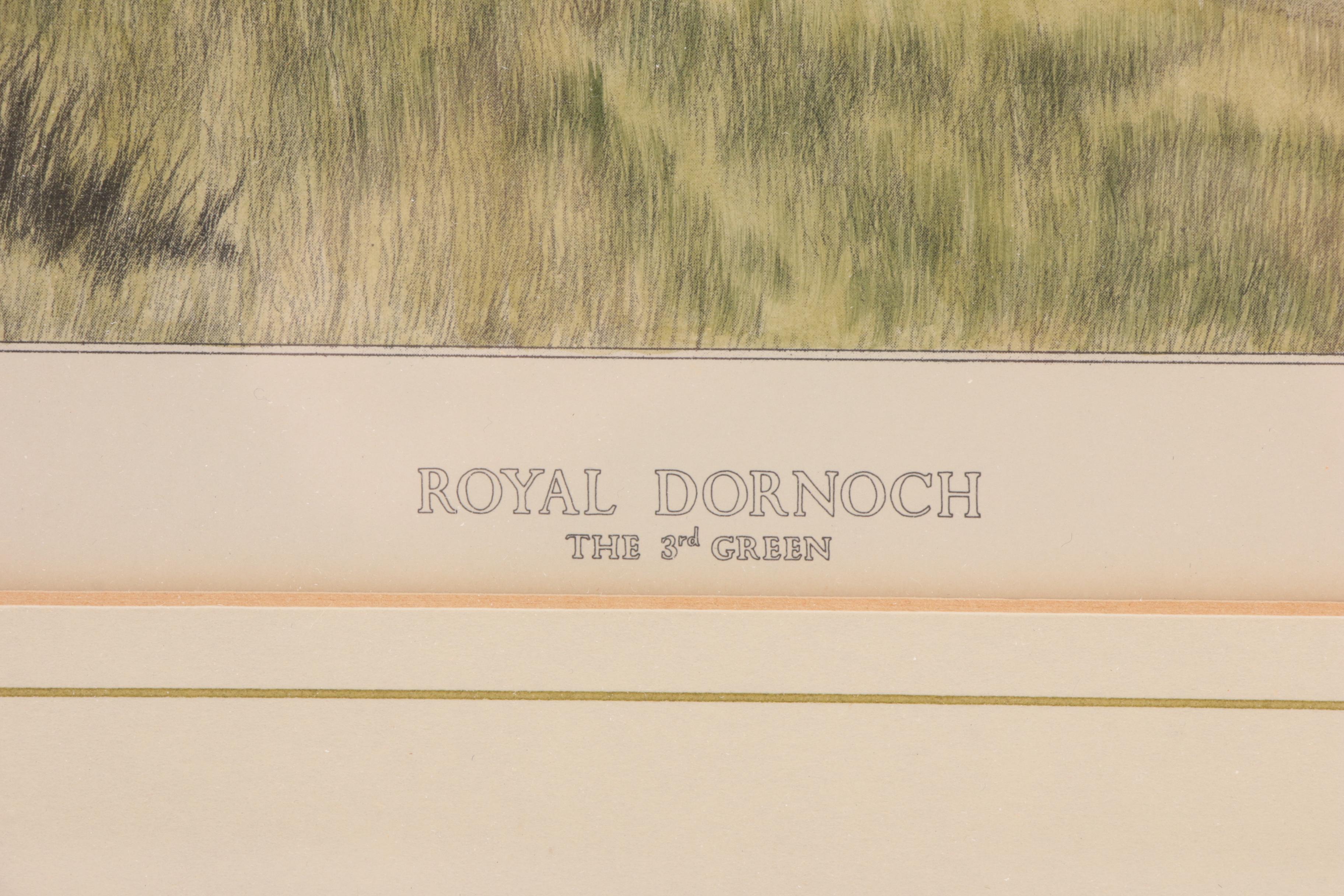 John Morland Hand-colored Halftone Print "Royal Dornoch: The 3rd Green"