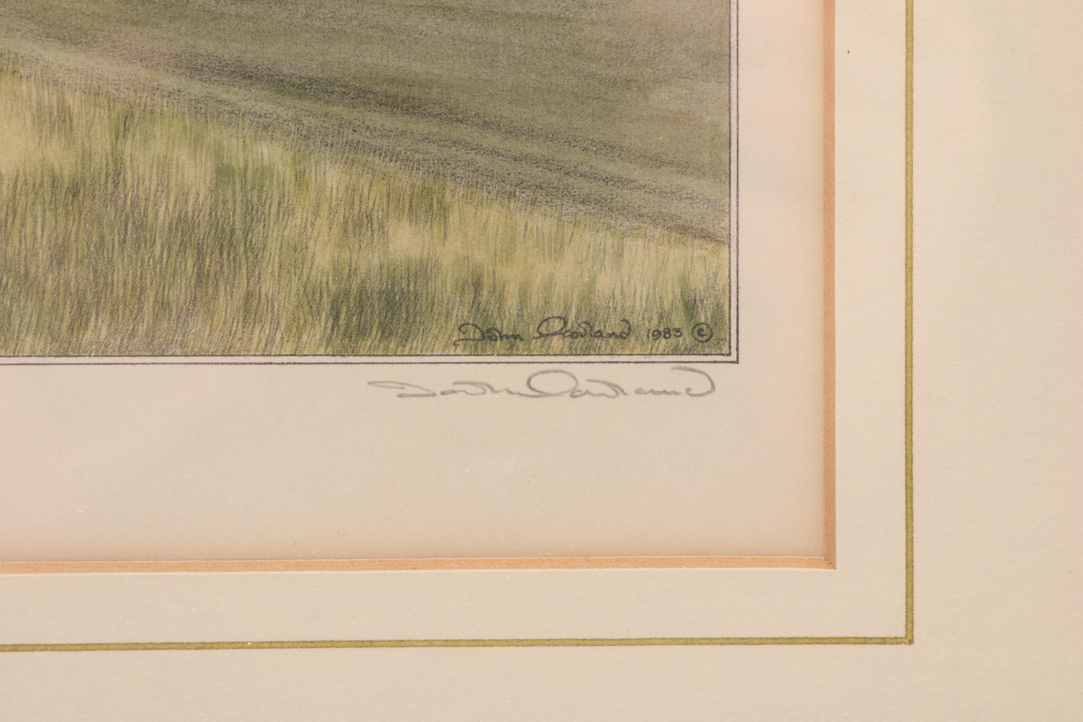 John Morland Hand-colored Halftone Print "Royal Dornoch: The 3rd Green"
