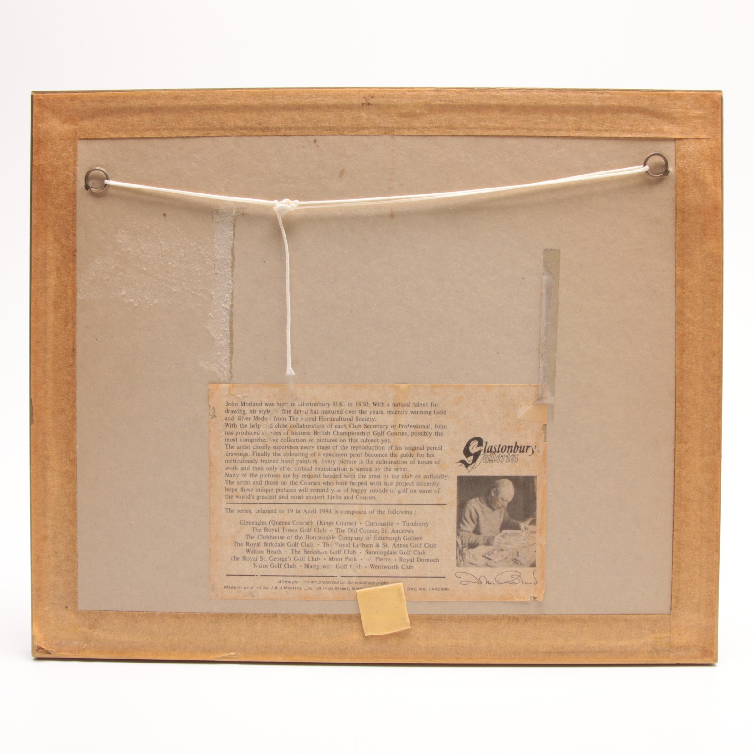 John Morland Hand-colored Halftone Print "Royal Dornoch: The 3rd Green"