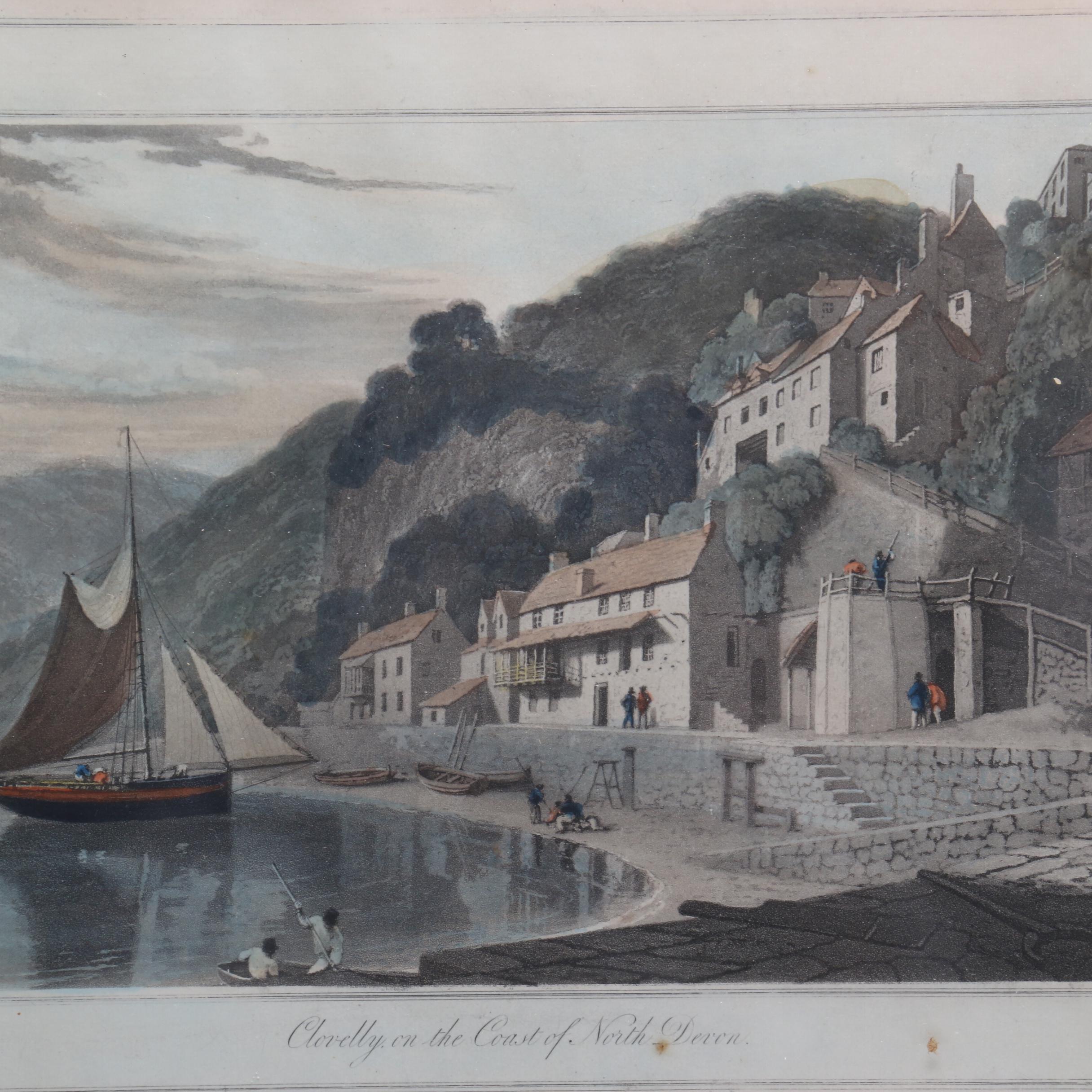 Early 19th Century Engraving "Covelly on the Coast of North Devon"
