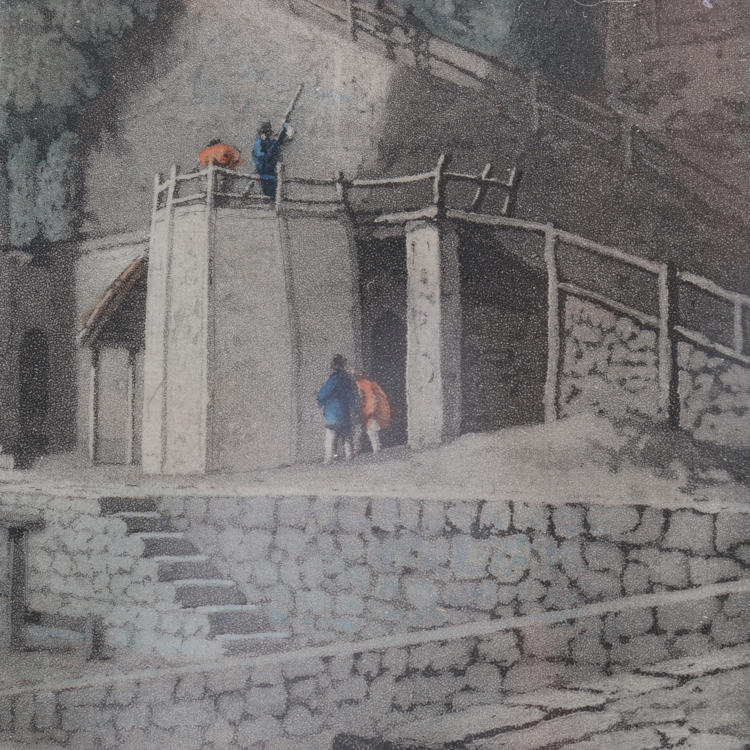 Early 19th Century Engraving "Covelly on the Coast of North Devon"