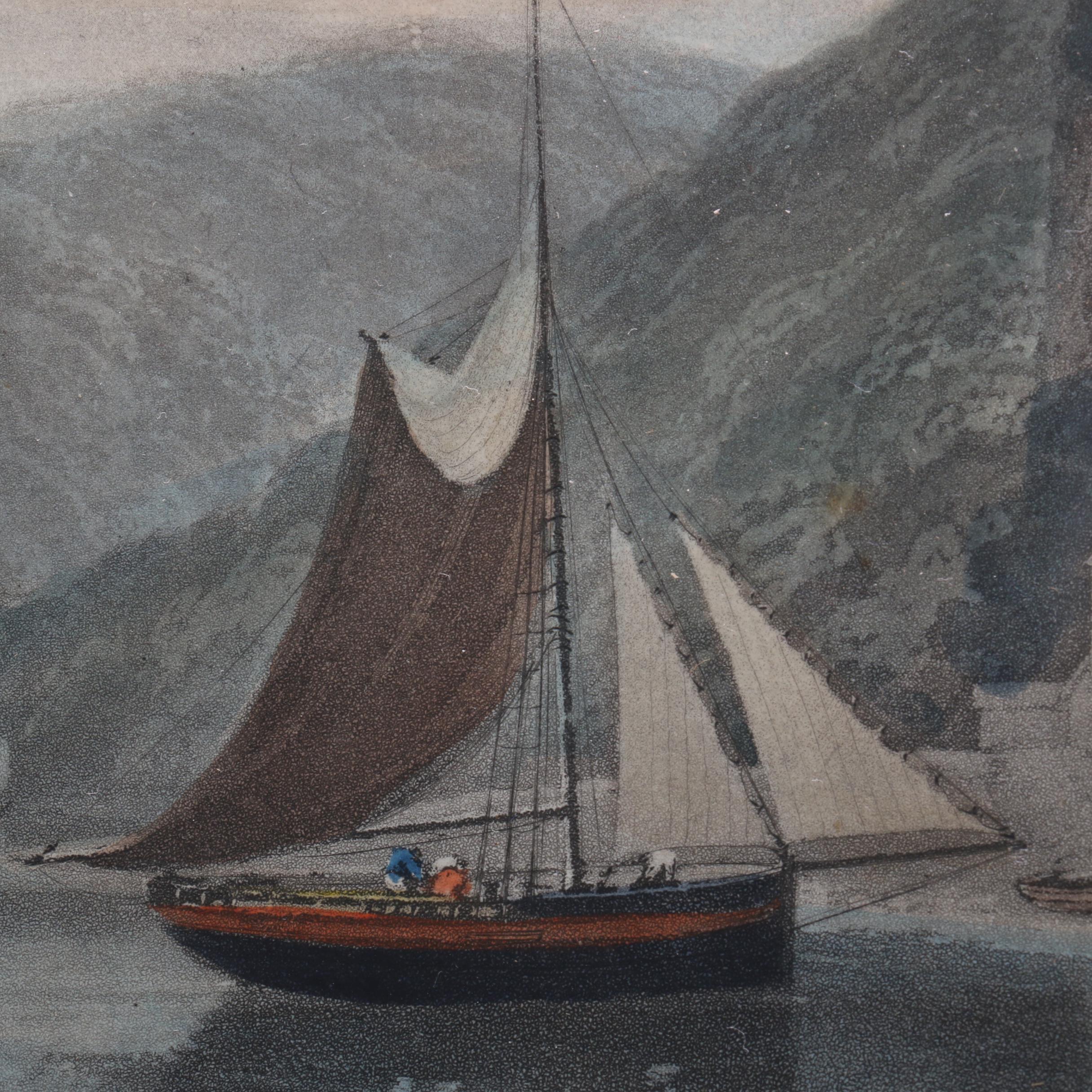 Early 19th Century Engraving "Covelly on the Coast of North Devon"