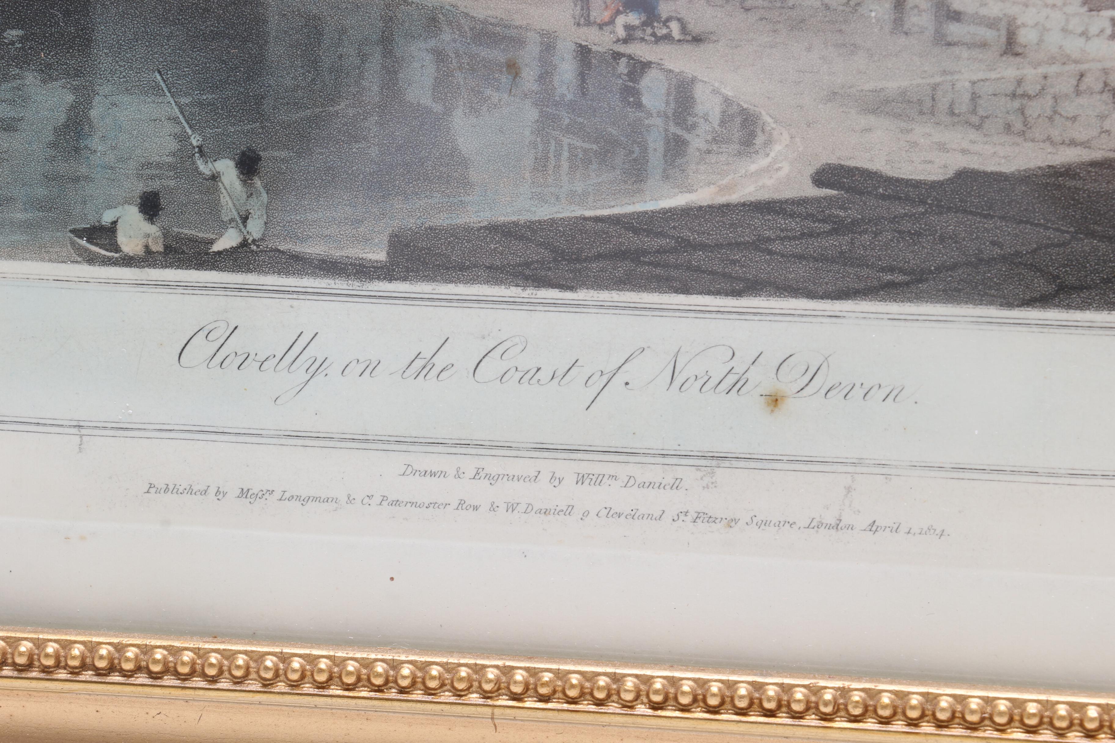 Early 19th Century Engraving "Covelly on the Coast of North Devon"