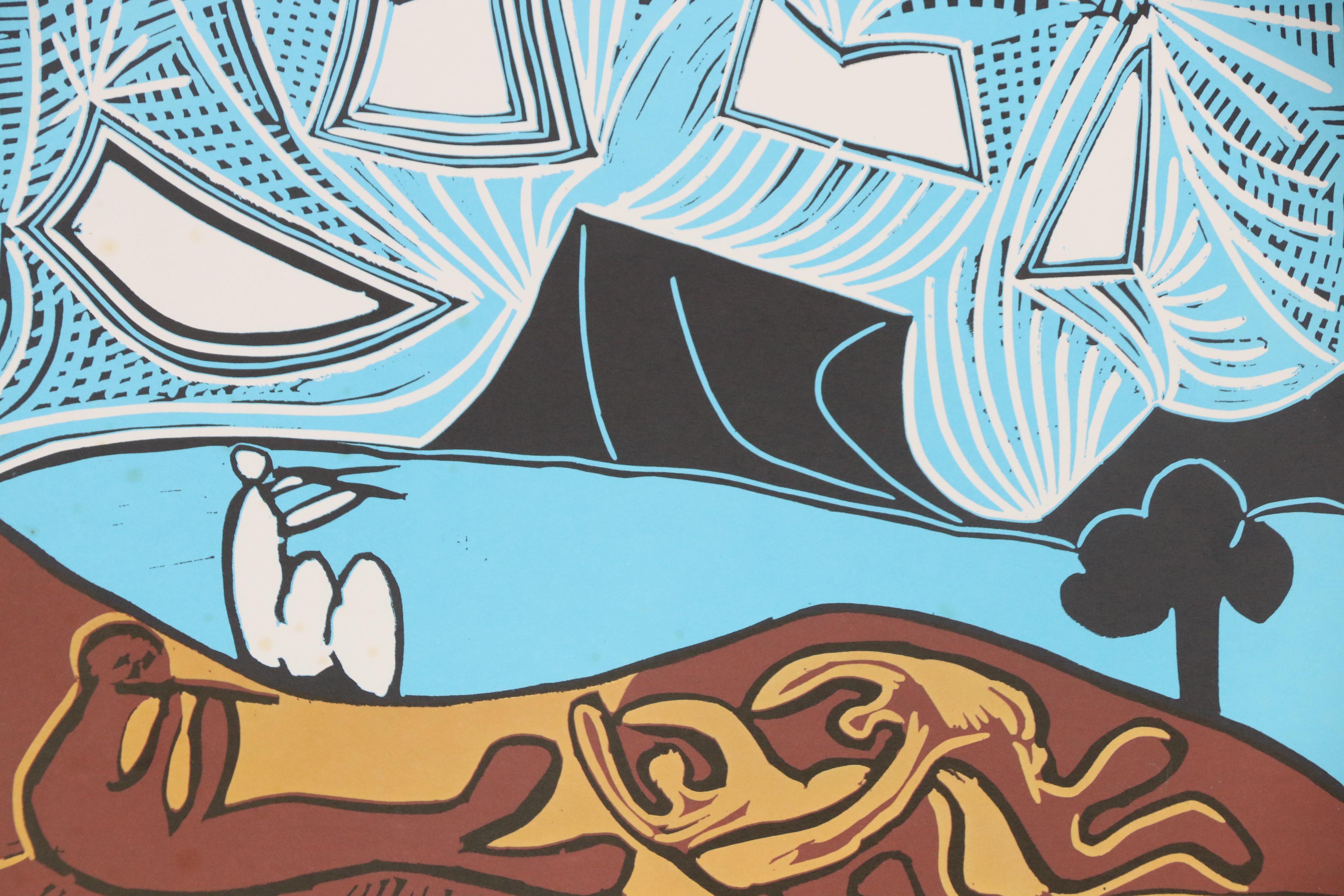 Lithograph after Pablo Picasso "Bacchanal with Pair of Lovers"