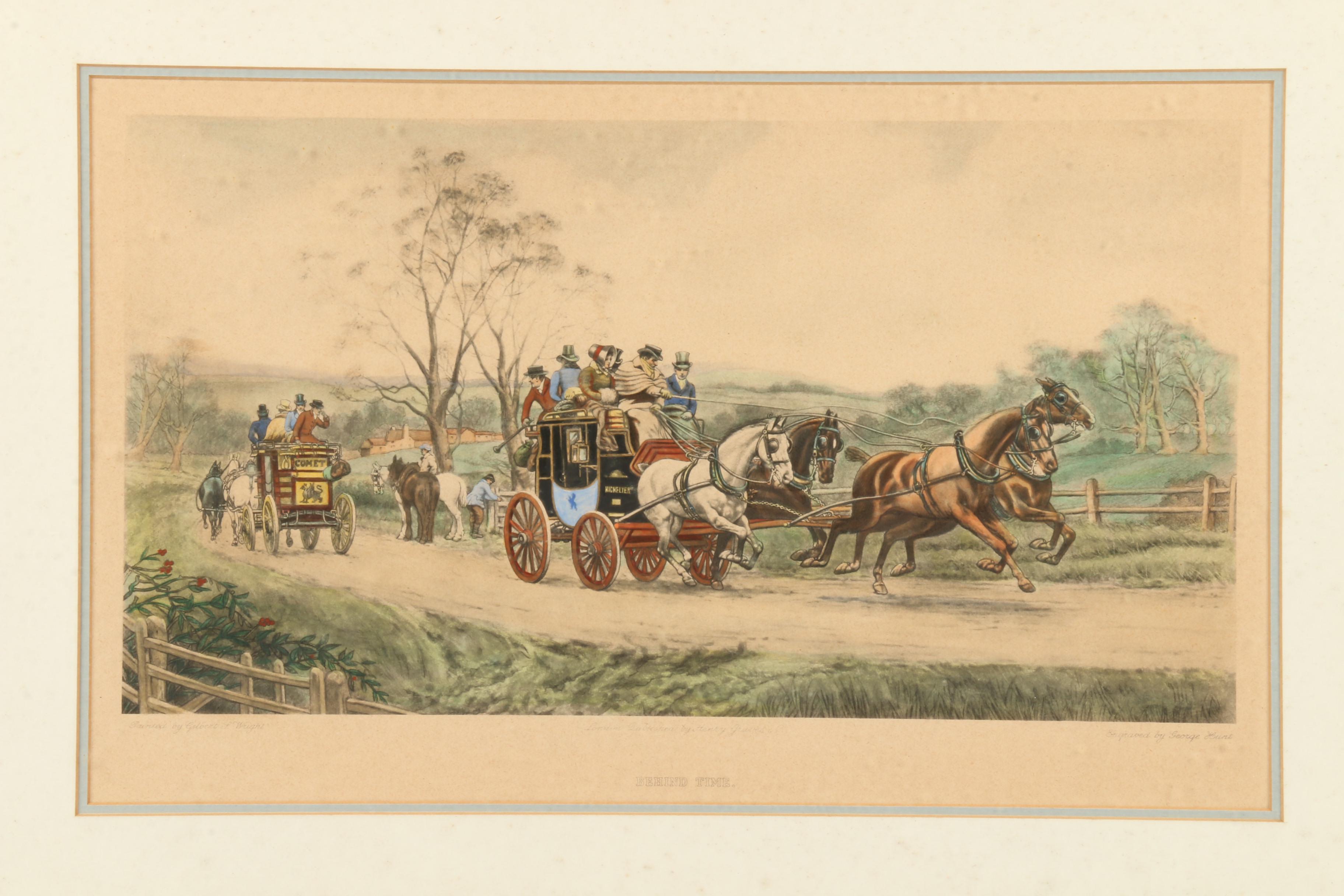 Hand Colored Collotype After Gilbert Scott Wright "Behind Time"