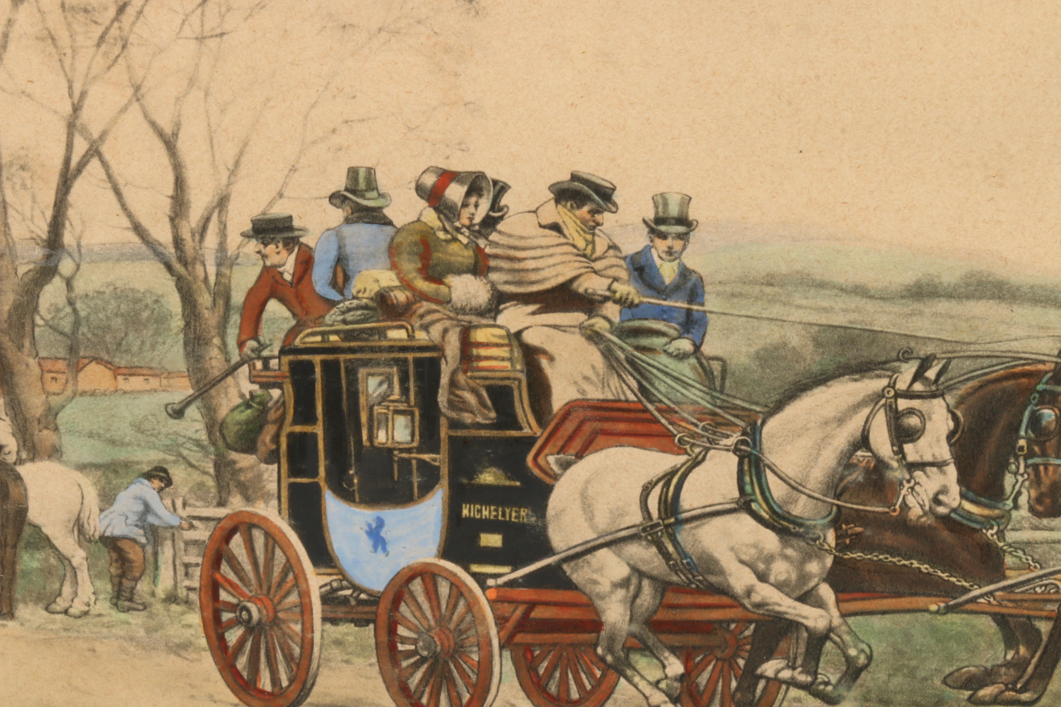 Hand Colored Collotype After Gilbert Scott Wright "Behind Time"