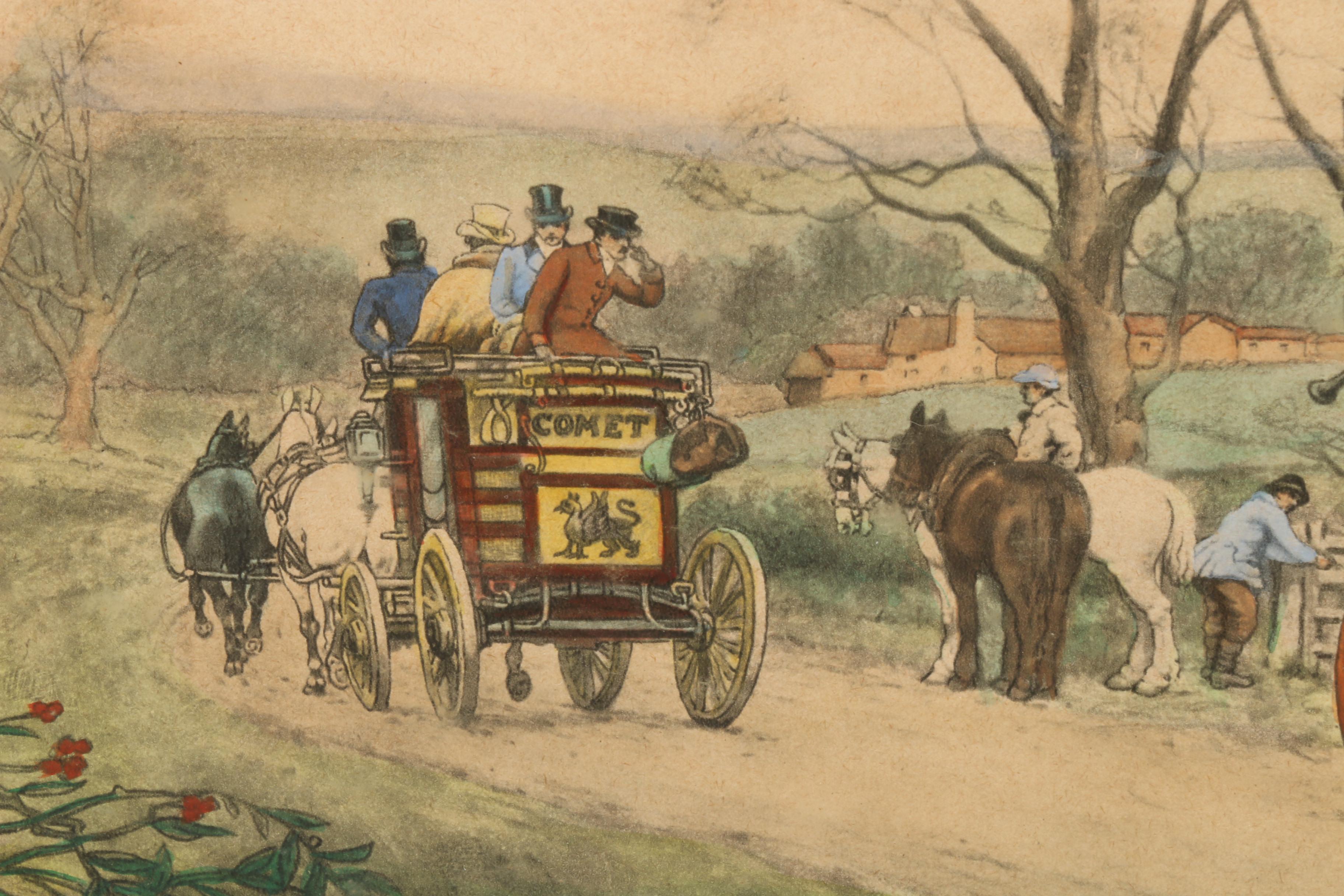 Hand Colored Collotype After Gilbert Scott Wright "Behind Time"