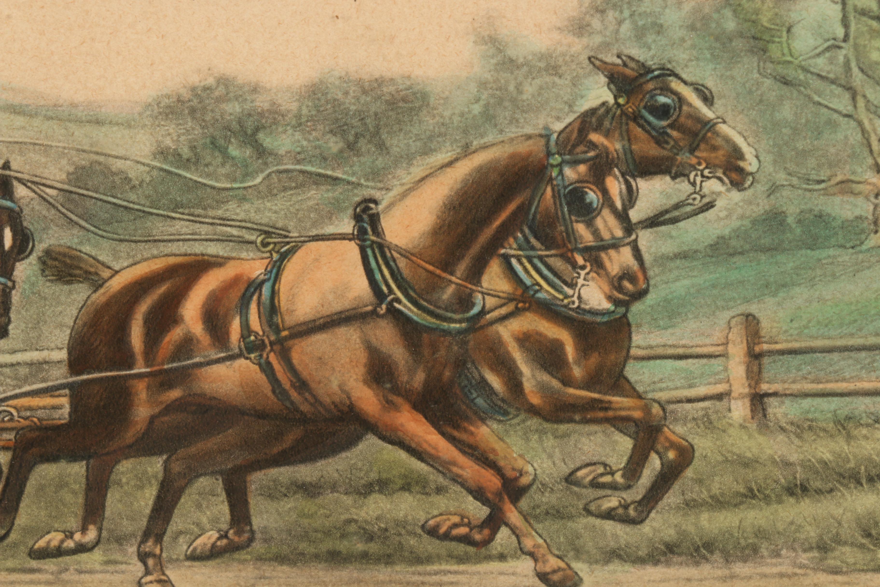 Hand Colored Collotype After Gilbert Scott Wright "Behind Time"