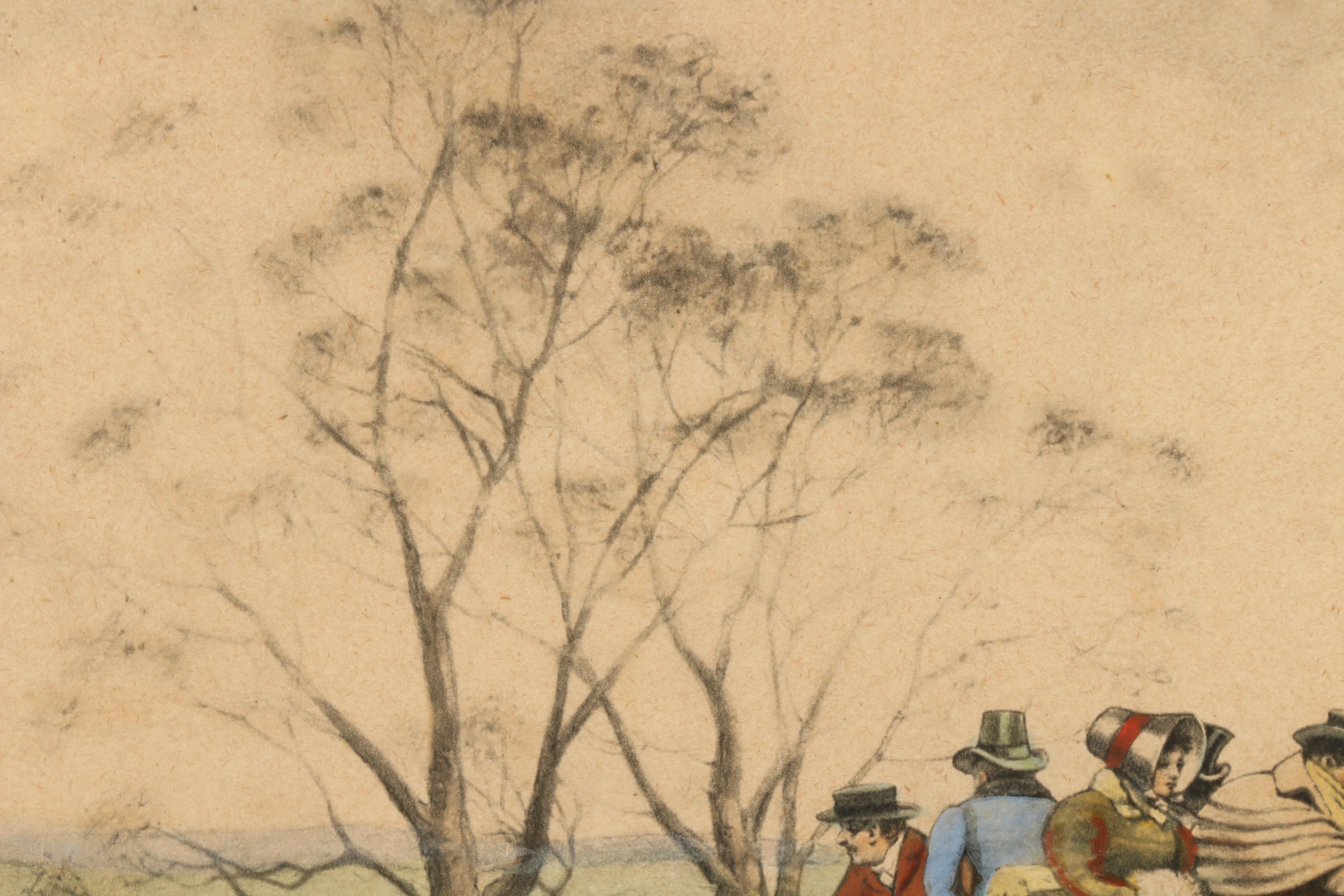 Hand Colored Collotype After Gilbert Scott Wright "Behind Time"