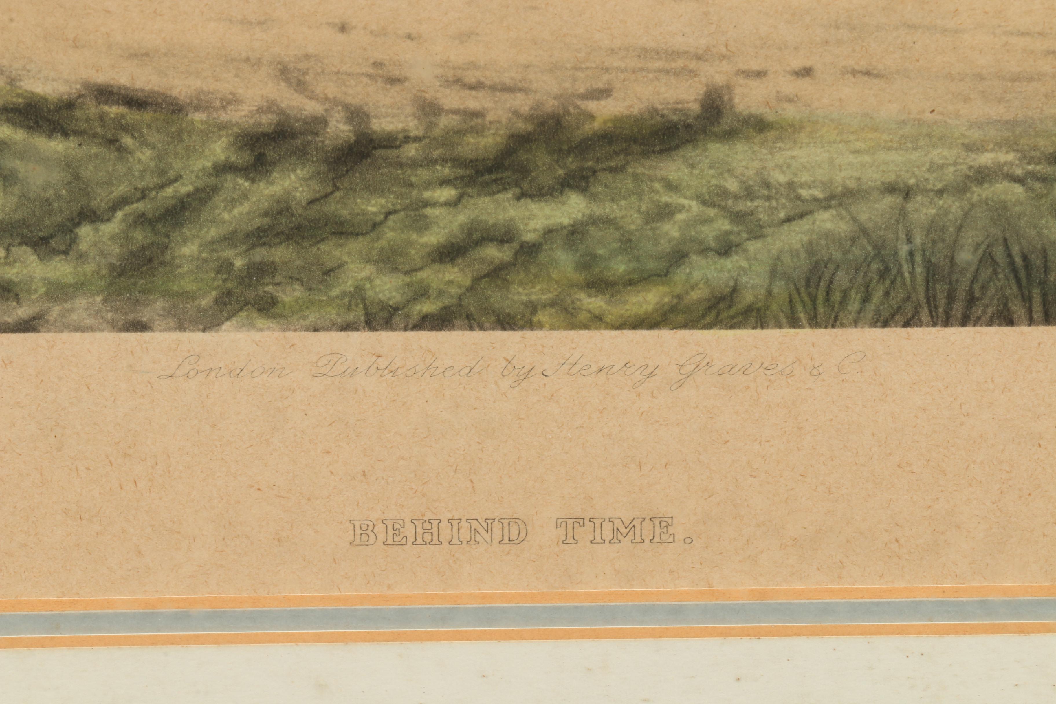 Hand Colored Collotype After Gilbert Scott Wright "Behind Time"
