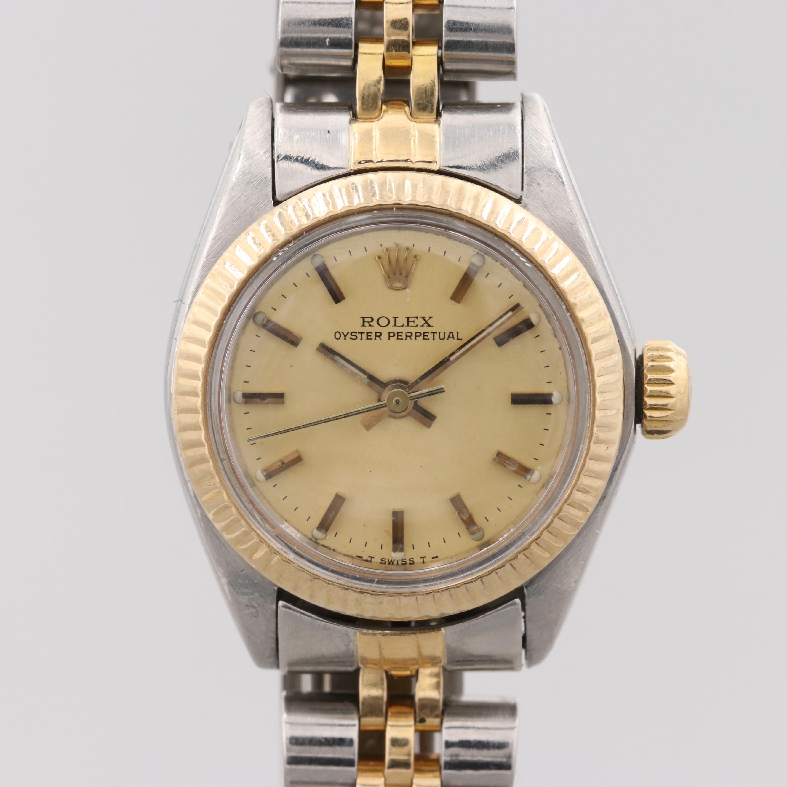 Rolex Oyster Perpetual 18K Yellow Gold and Stainless Steel Watch, 1982