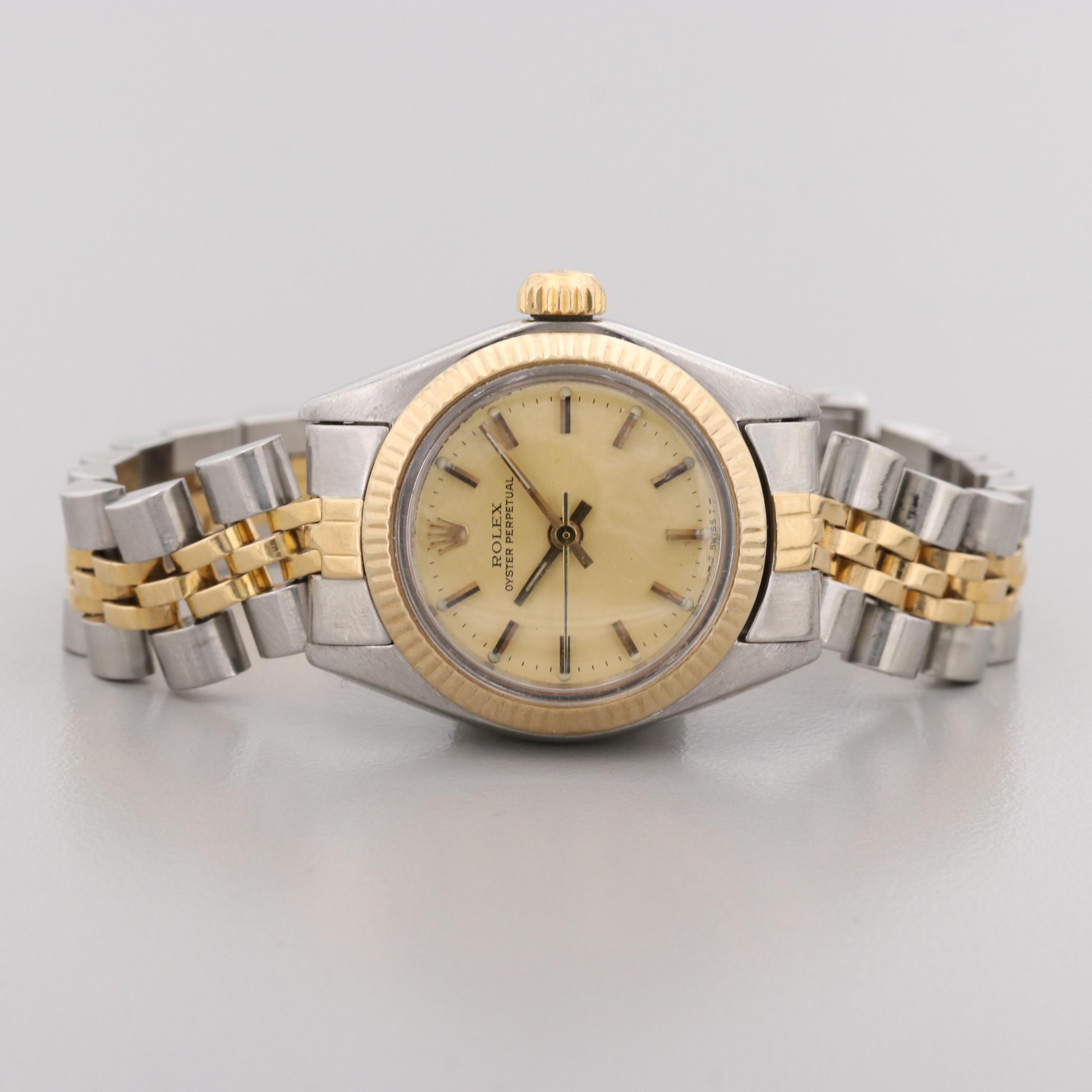 Rolex Oyster Perpetual 18K Yellow Gold and Stainless Steel Watch, 1982
